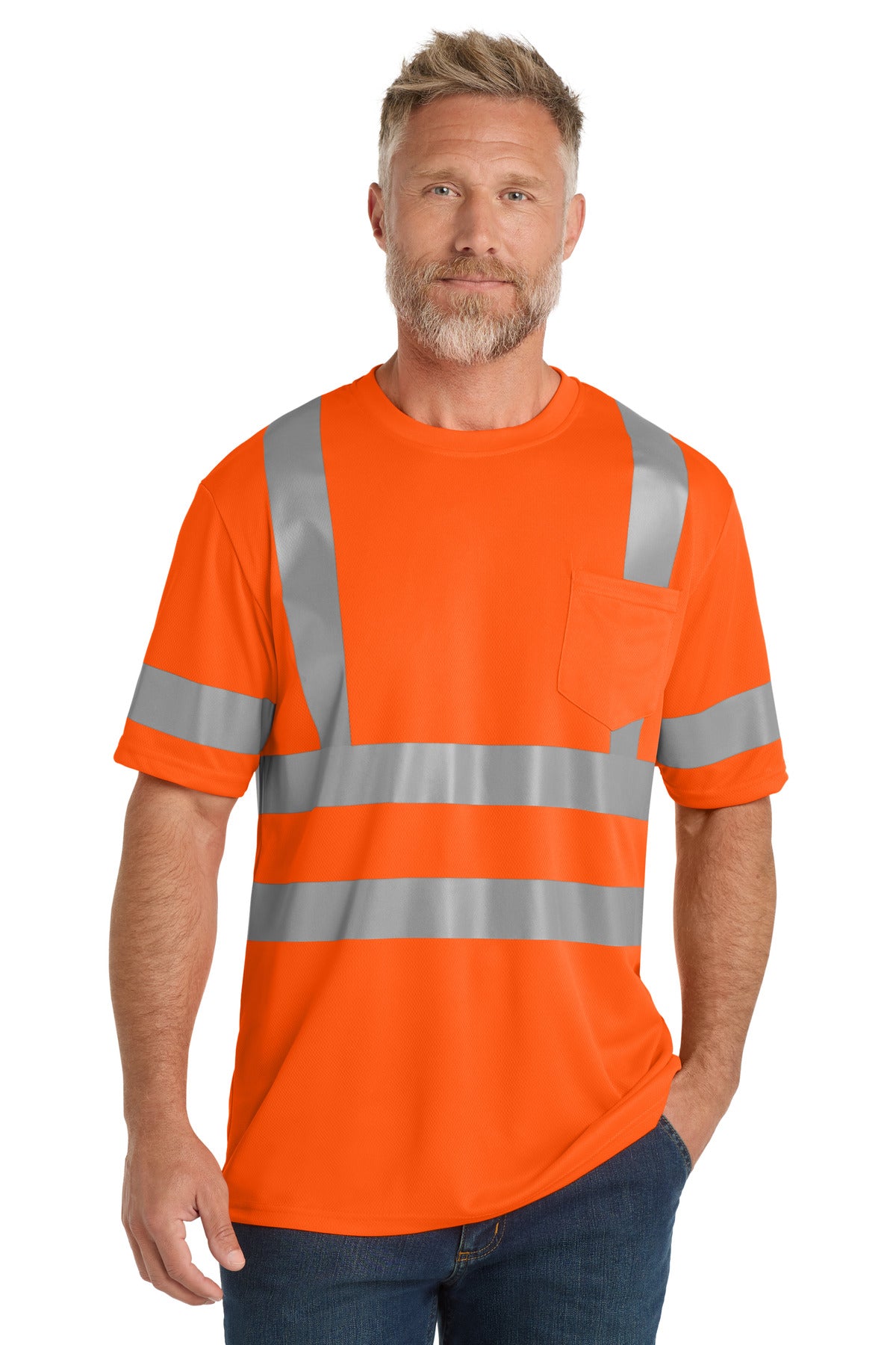 This breathable moisture-wicking mesh tee delivers the highe - Safety Orange