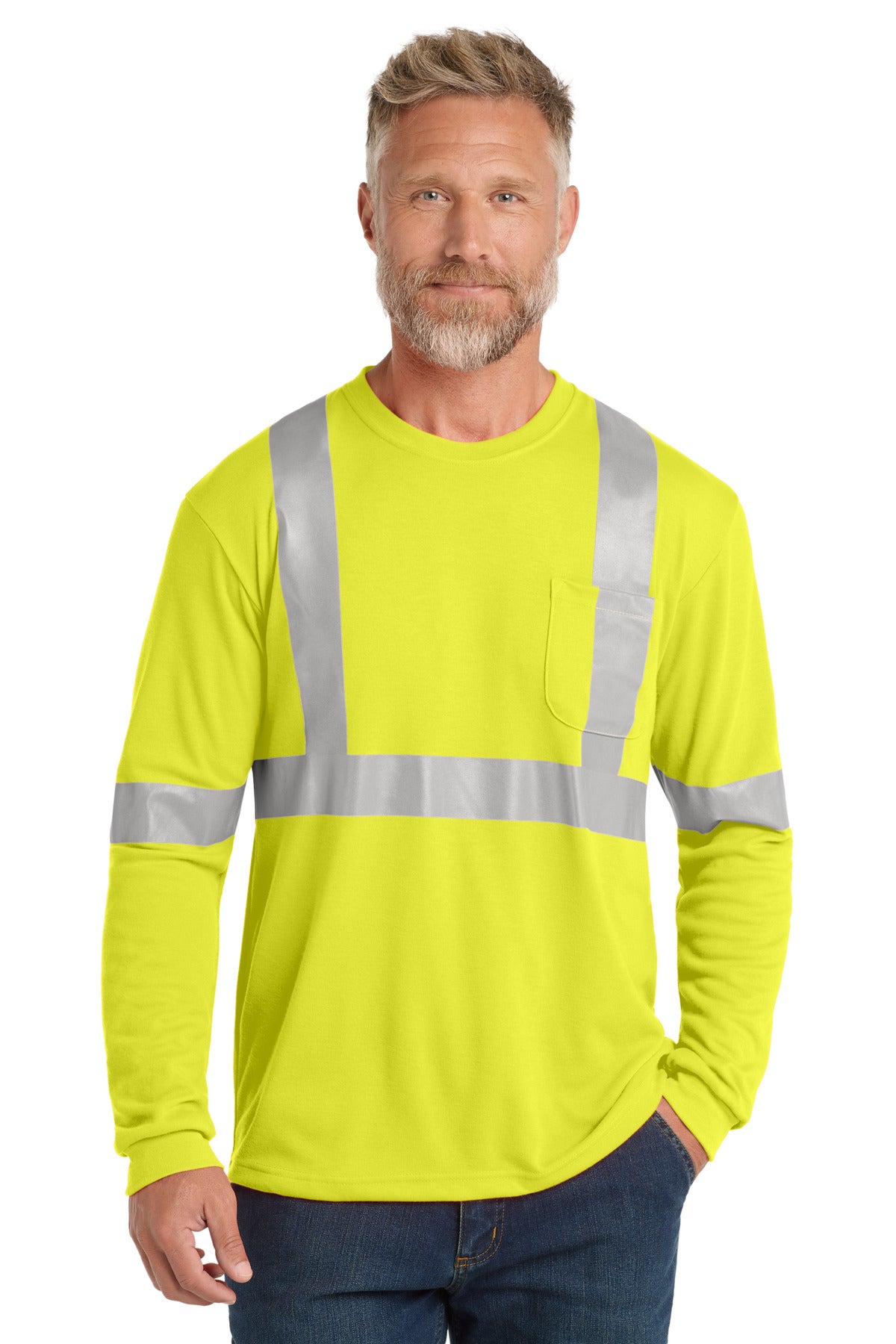 Stay safer on the jobsite in this high-visibility t-shirt th - Safety Yellow/ Reflective