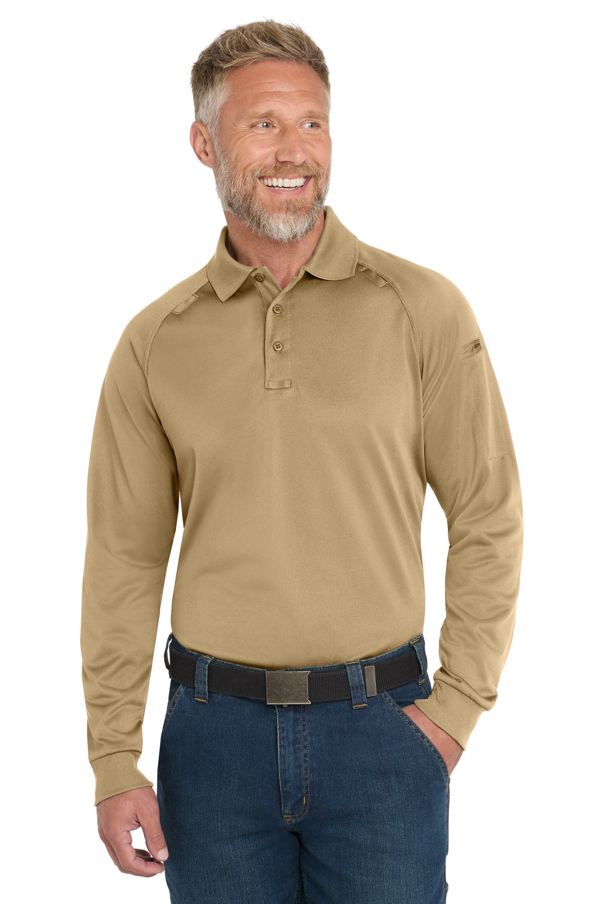 With strategically placed mic clips and dual pen pockets our - Tan