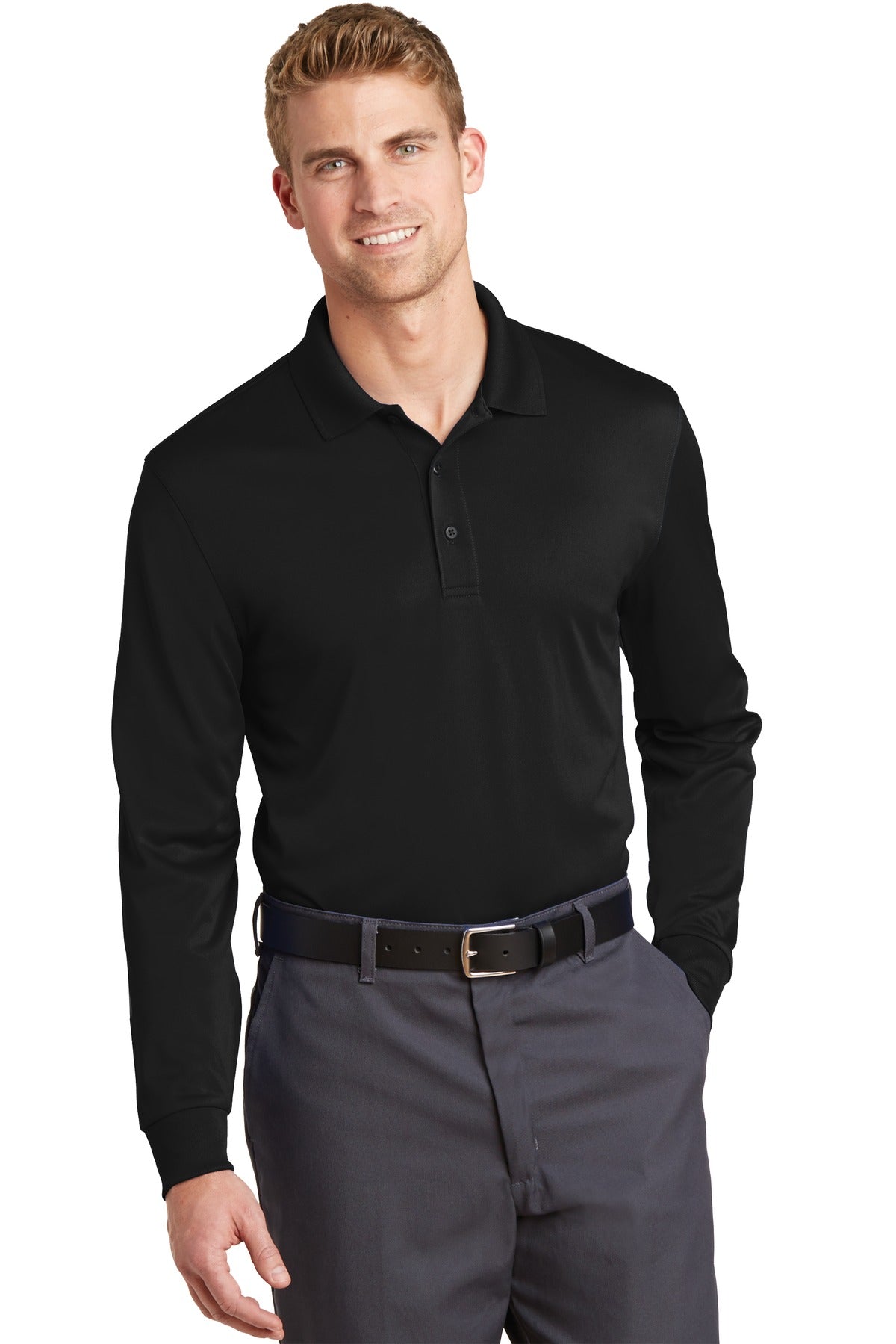 Made to work this high-performance polo can handle whatever  - Black