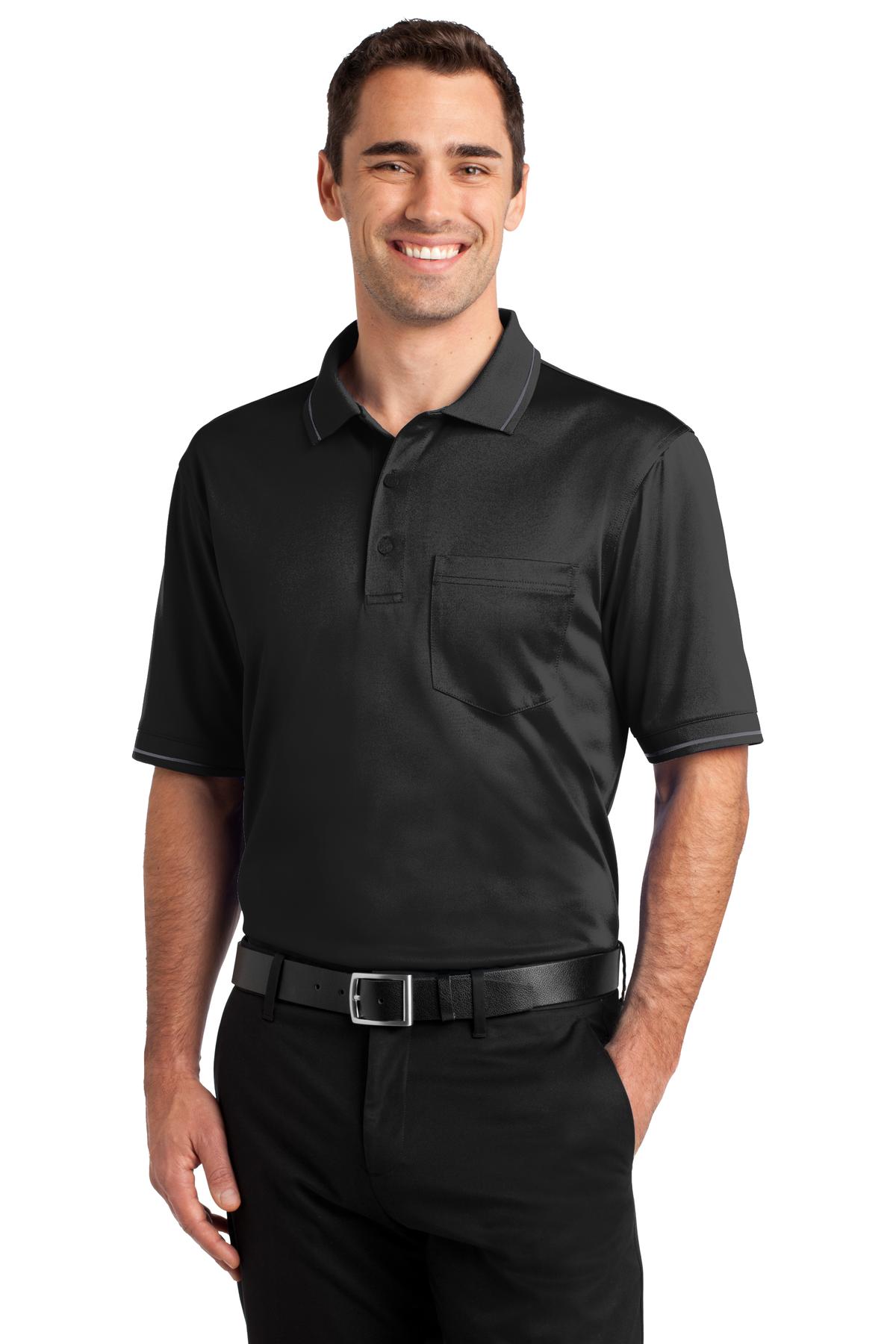 A left chest pocket and tipping add a bit of style to this h - Black/ Smoke Grey