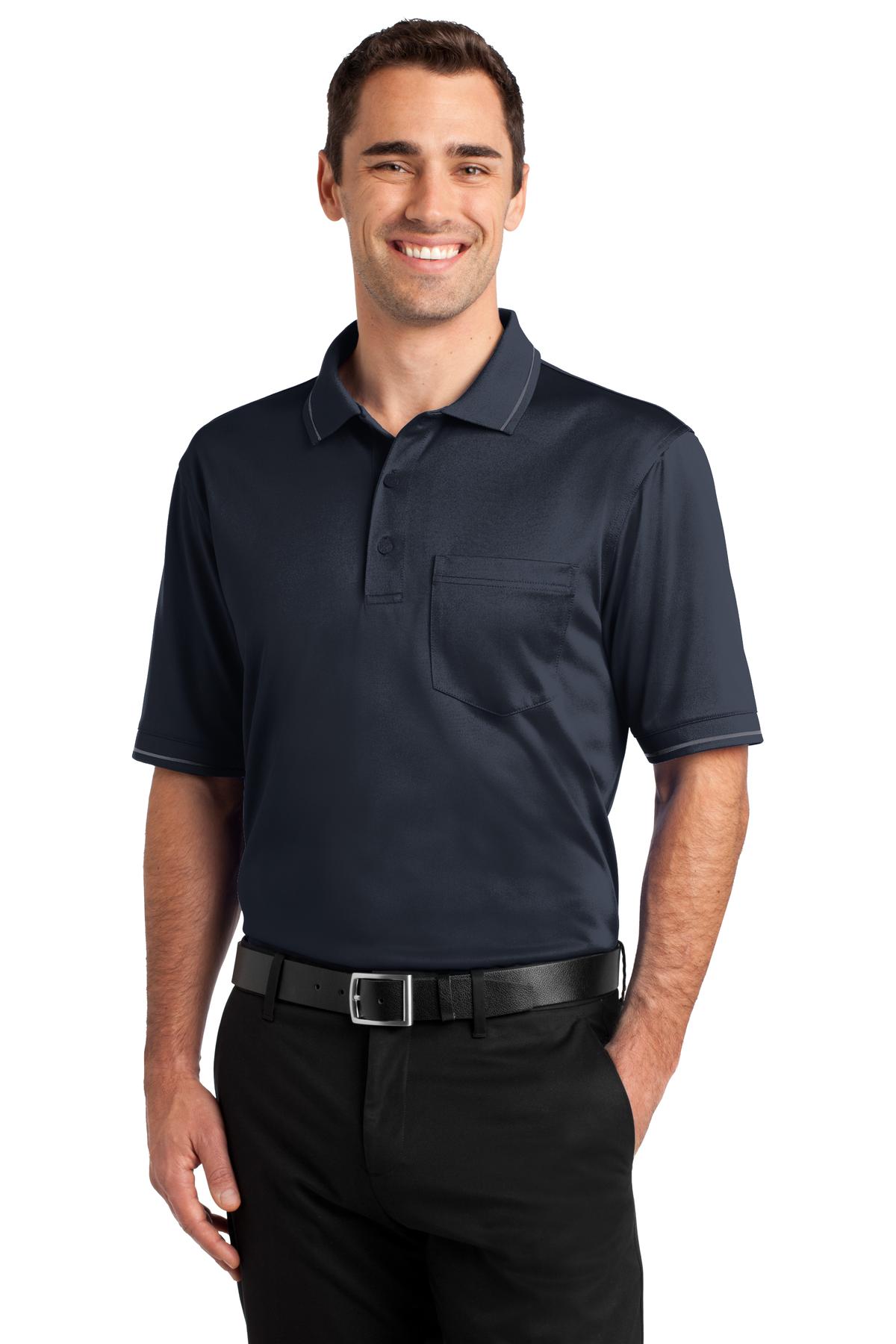 A left chest pocket and tipping add a bit of style to this h - Dark Navy/ Smoke Grey