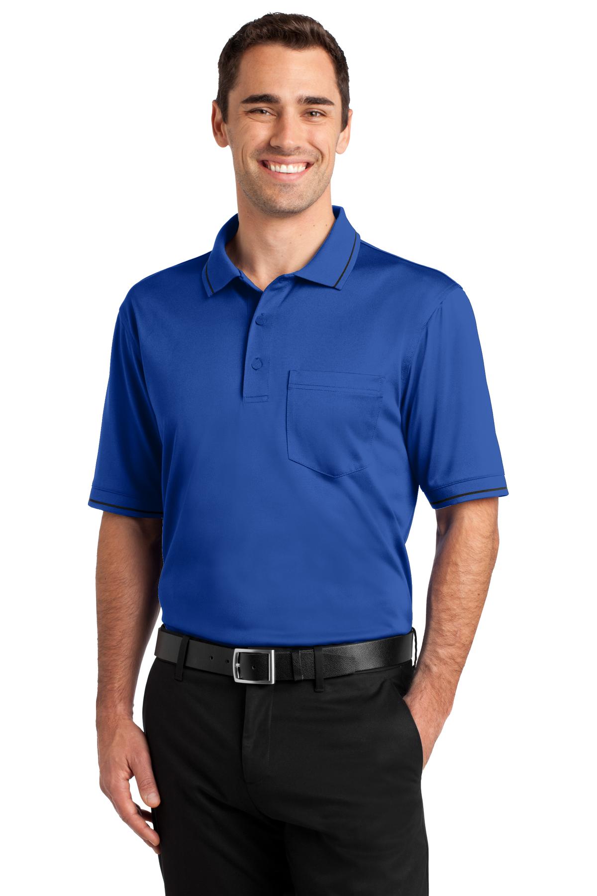 A left chest pocket and tipping add a bit of style to this h - Royal/ Black