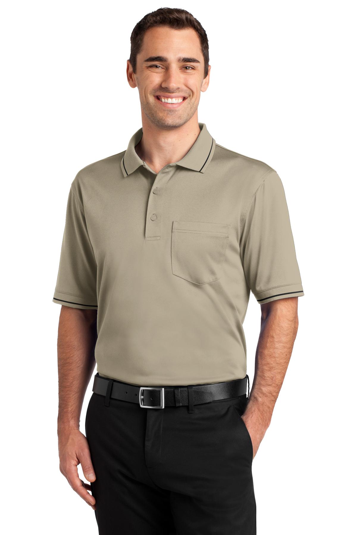A left chest pocket and tipping add a bit of style to this h - Tan/ Black