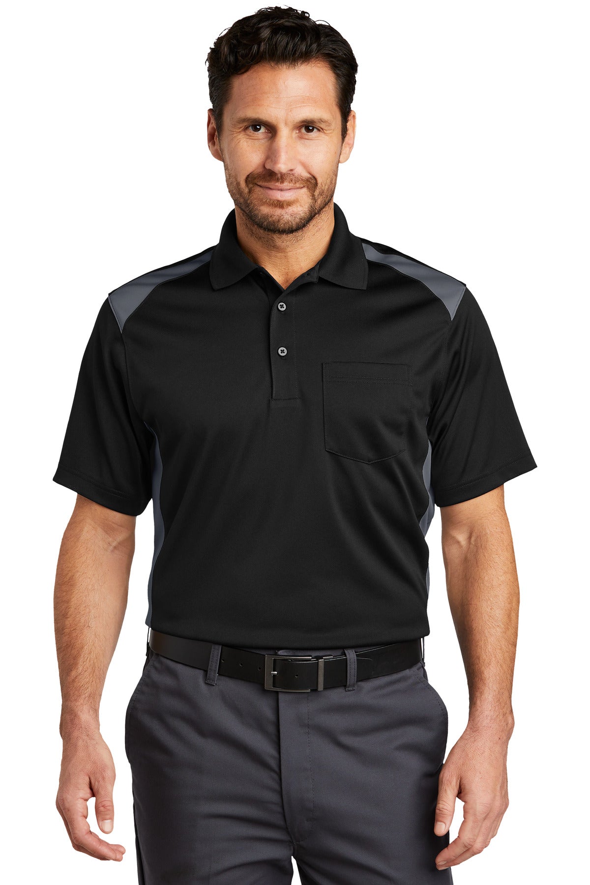 Snag-proof. Wrinkle-resistant. Odor-fighting. Moisture-wicki - Black/ Charcoal