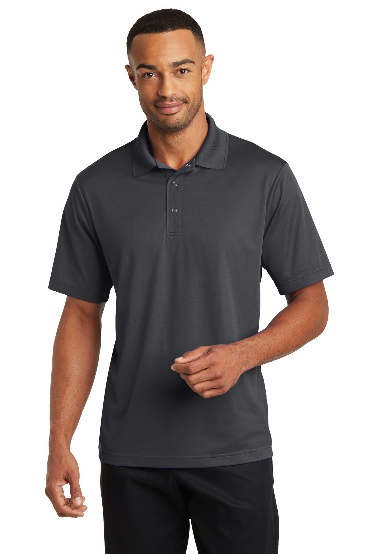 A button-free polo built specifically with the food and beve - Iron Grey