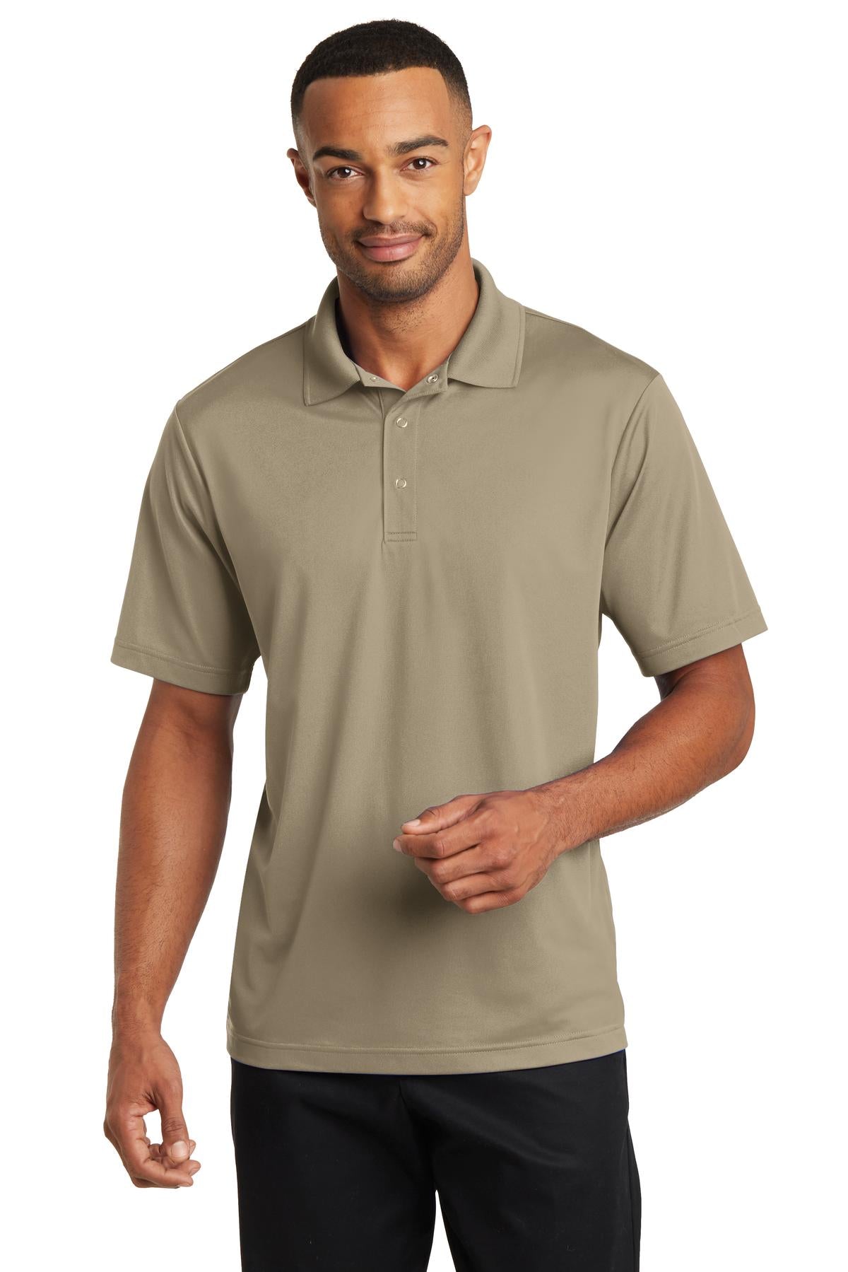 A button-free polo built specifically with the food and beve - Tan