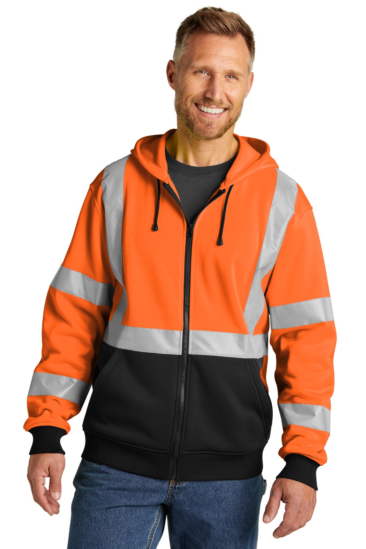 Designed for visibility this durable heavyweight hoodie is a - Safety Orange
