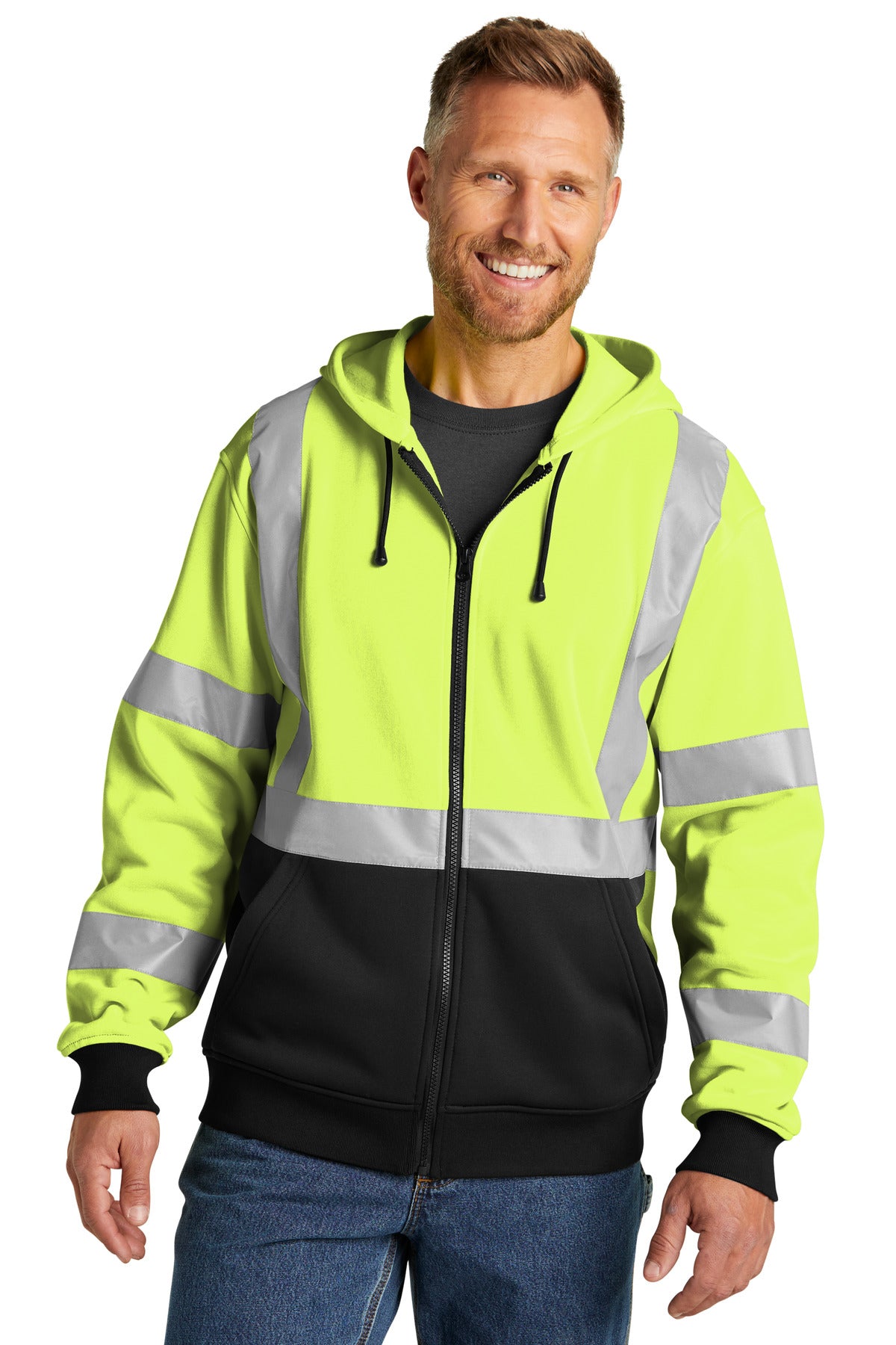 Designed for visibility this durable heavyweight hoodie is a - Safety Yellow