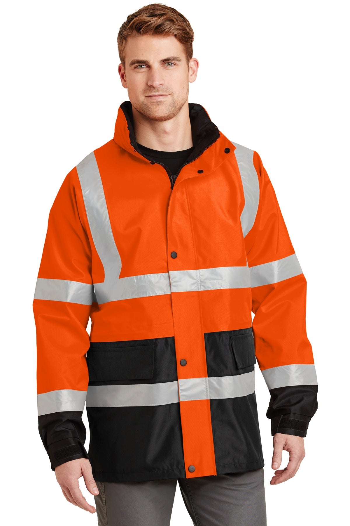 This seam-sealed parka locks out moisture while helping ensu - Safety Orange/ Black