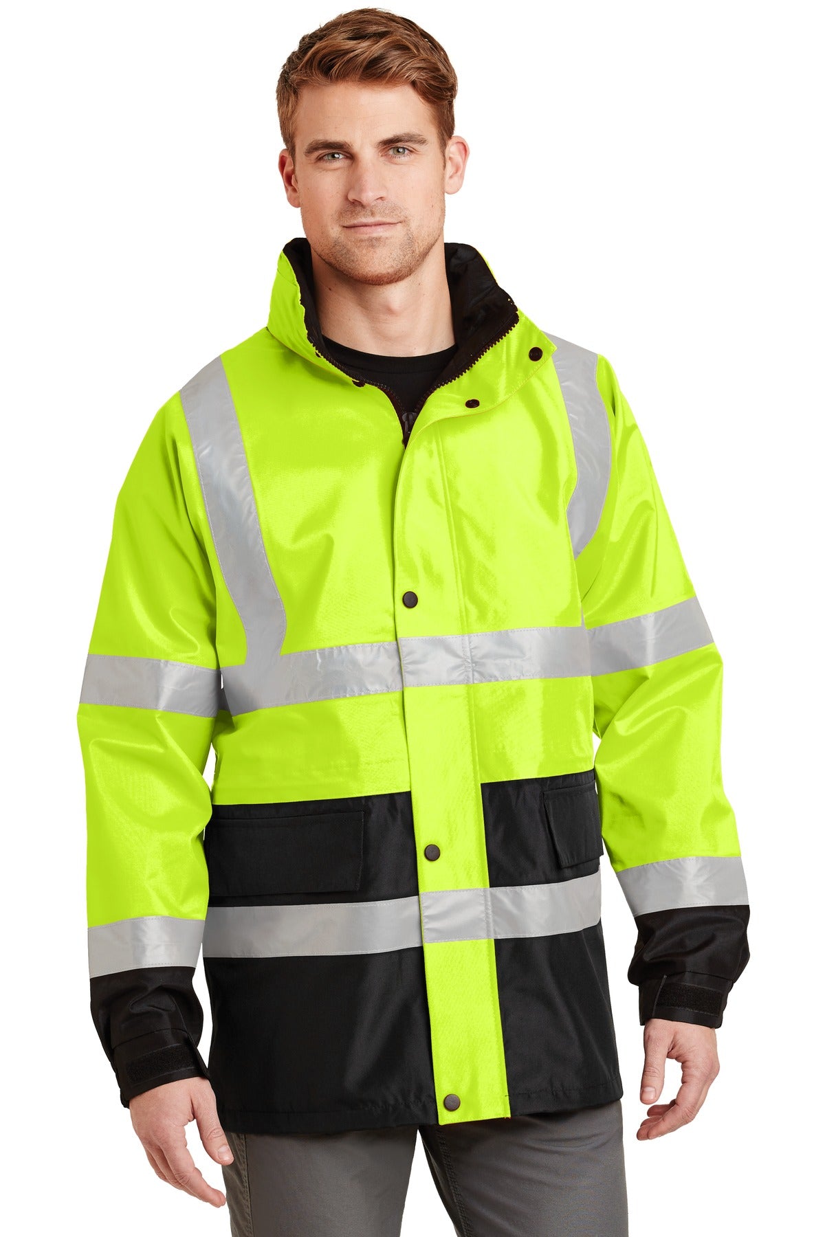This seam-sealed parka locks out moisture while helping ensu - Safety Yellow/ Black