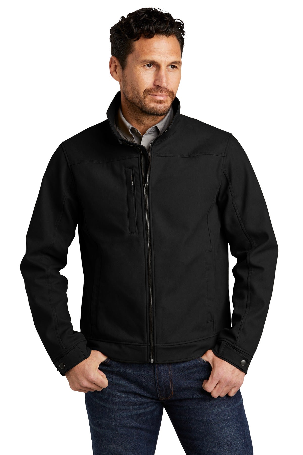 By combining popular soft shell outerwear technology with du - Black