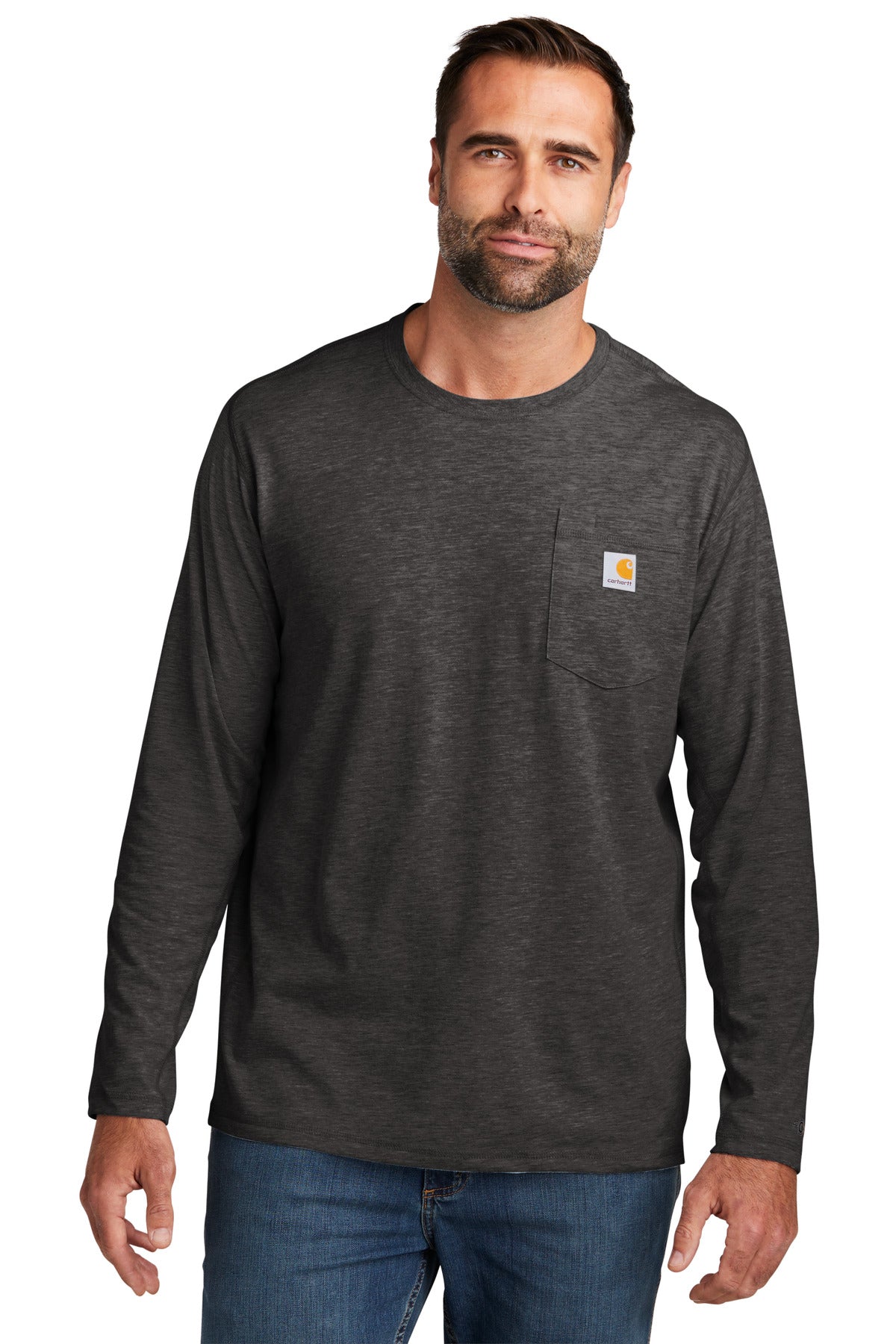 This midweight pocket tee fights sweat and is built for hard - Carbon Heather