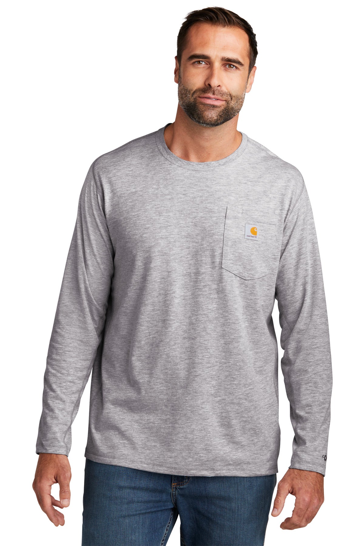 This midweight pocket tee fights sweat and is built for hard - Heather Grey