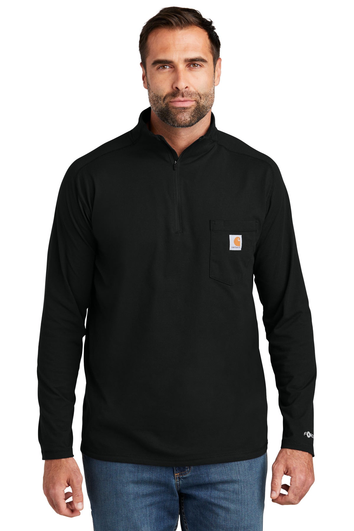 This midweight 1/4-zip tee fights sweat and is built for har - Black