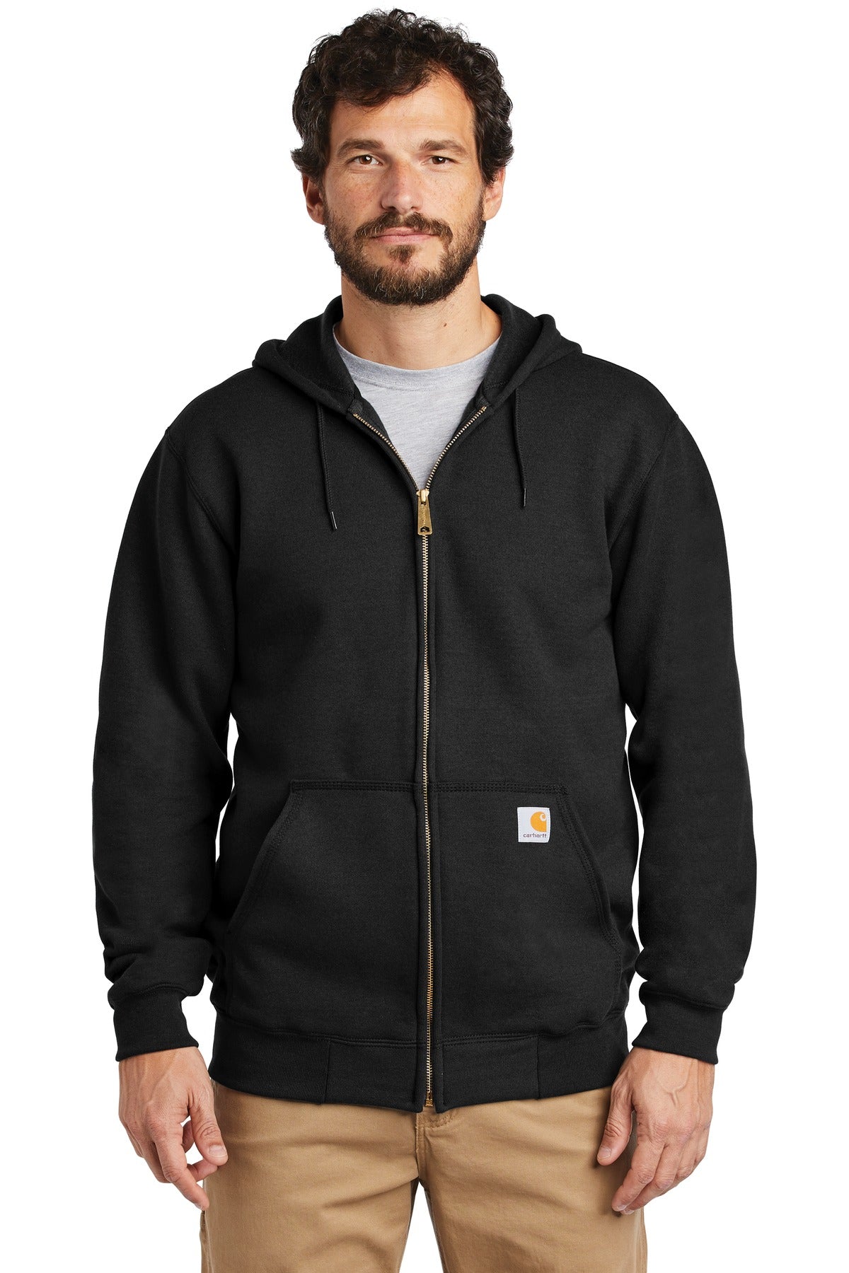 Carhartt's Midweight Hooded Zip-Front Sweatshirt brings cons - Black