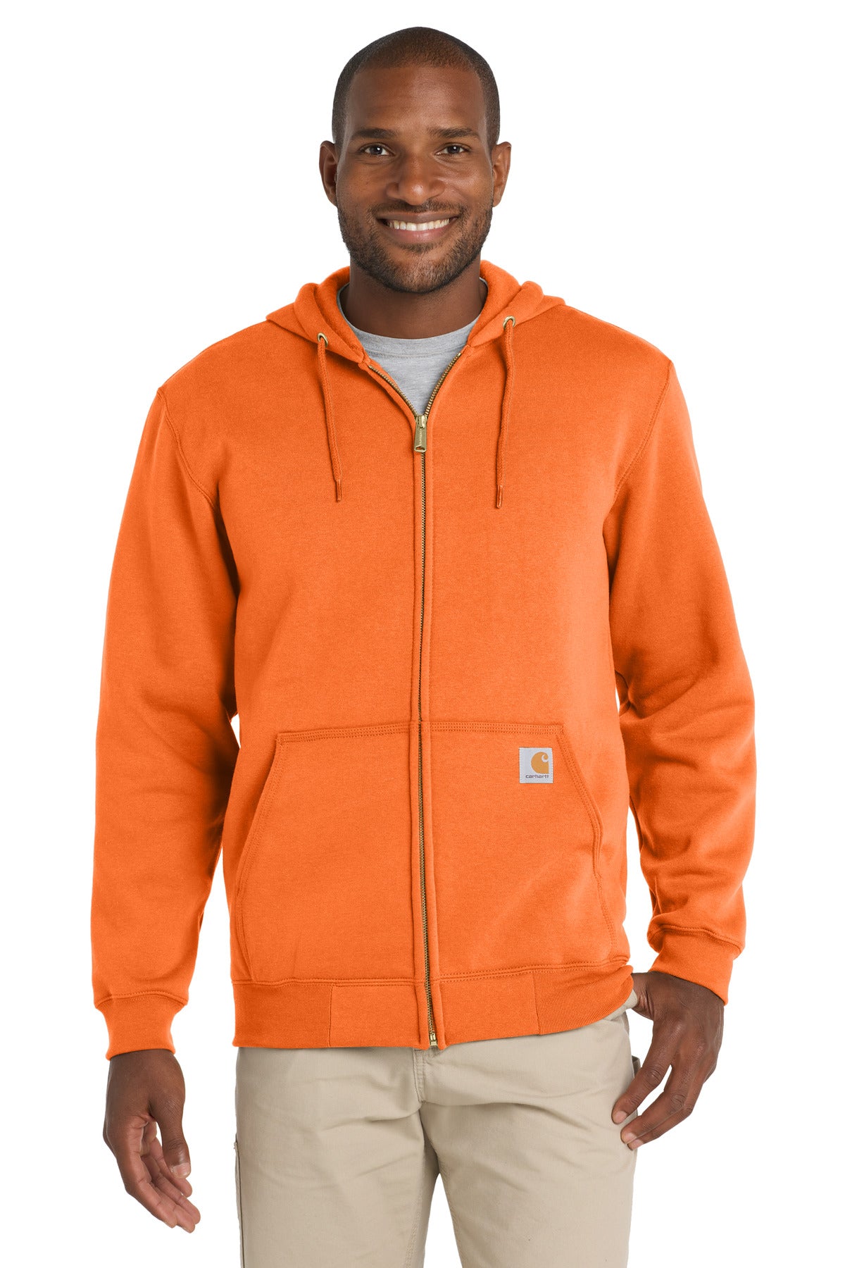 Carhartt's Midweight Hooded Zip-Front Sweatshirt brings cons - Brite Orange