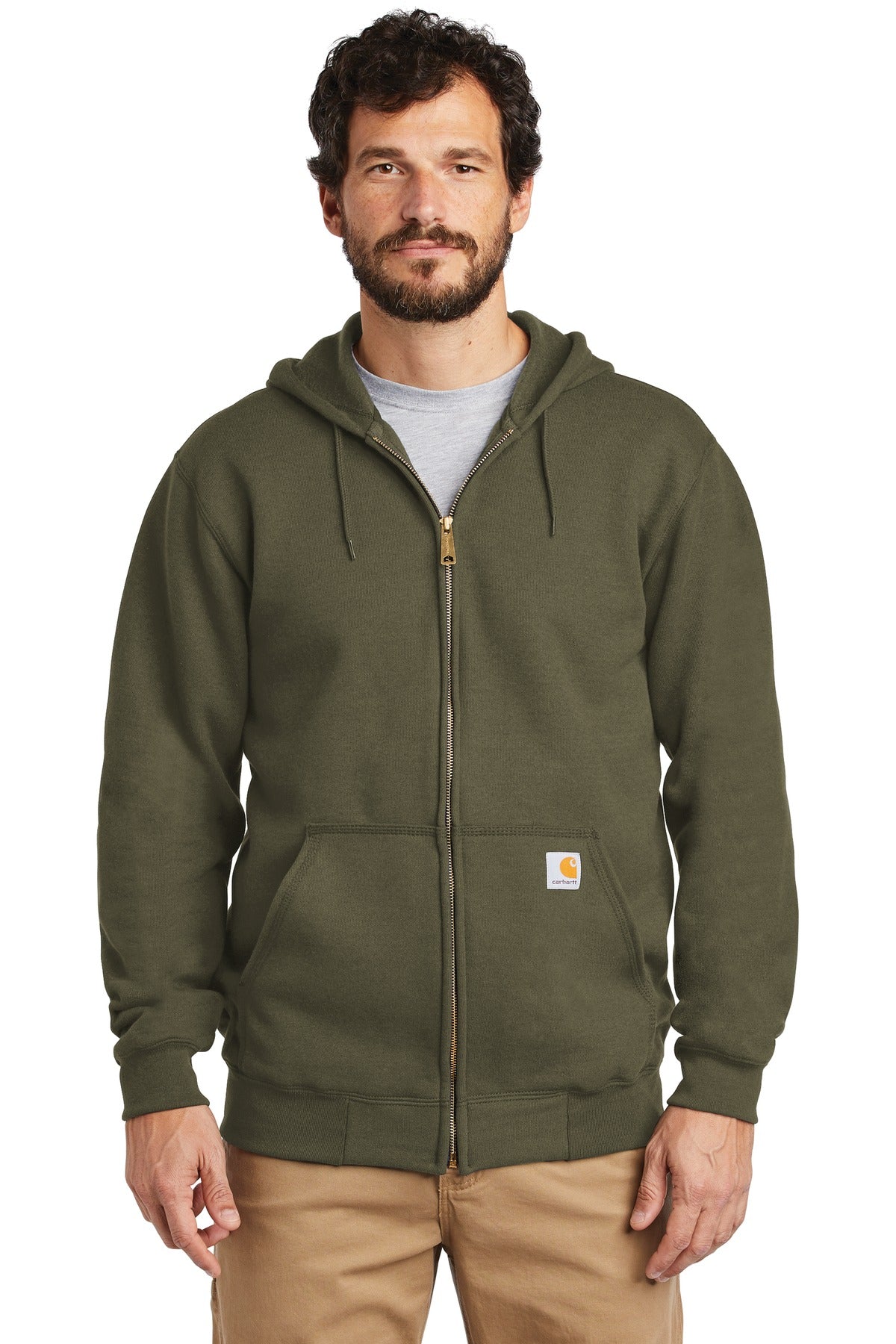 Carhartt's Midweight Hooded Zip-Front Sweatshirt brings cons - Moss