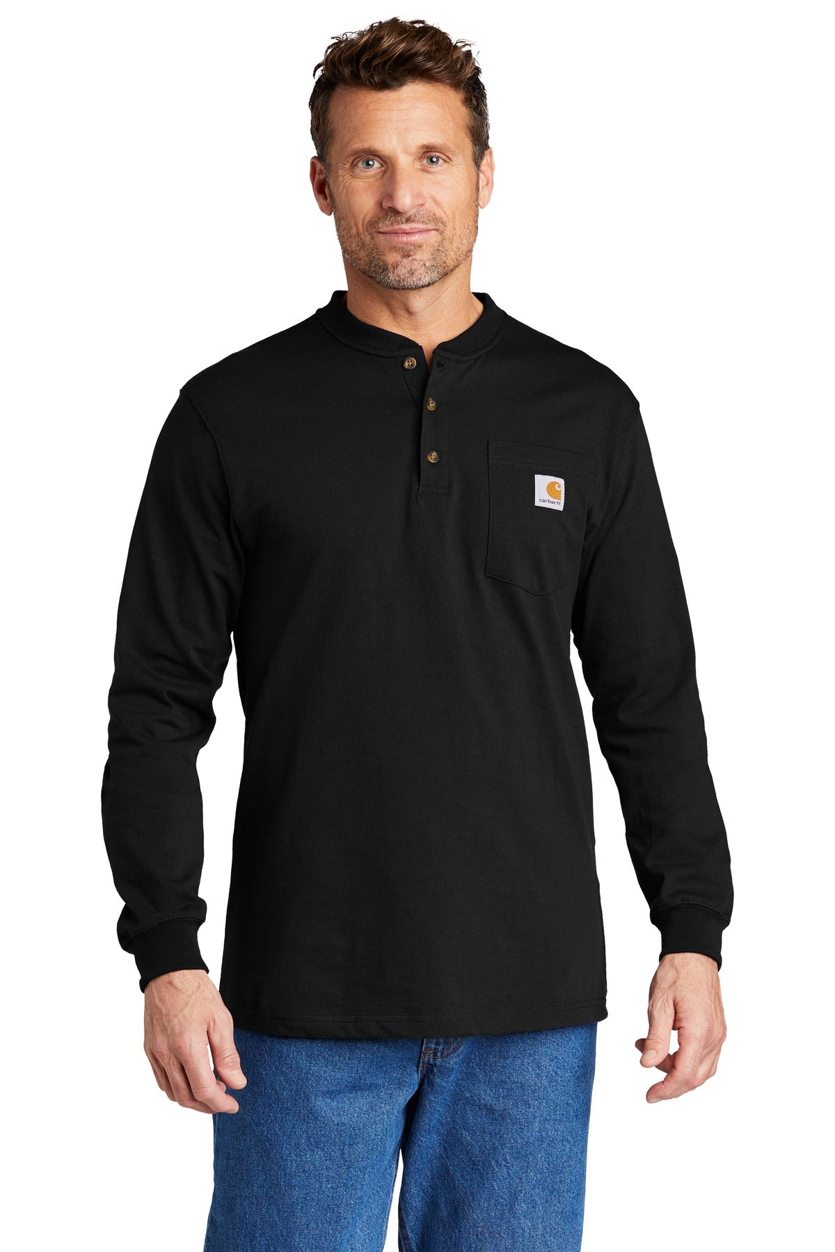 This henley is made of heavyweight cotton jersey and cut gen - Black