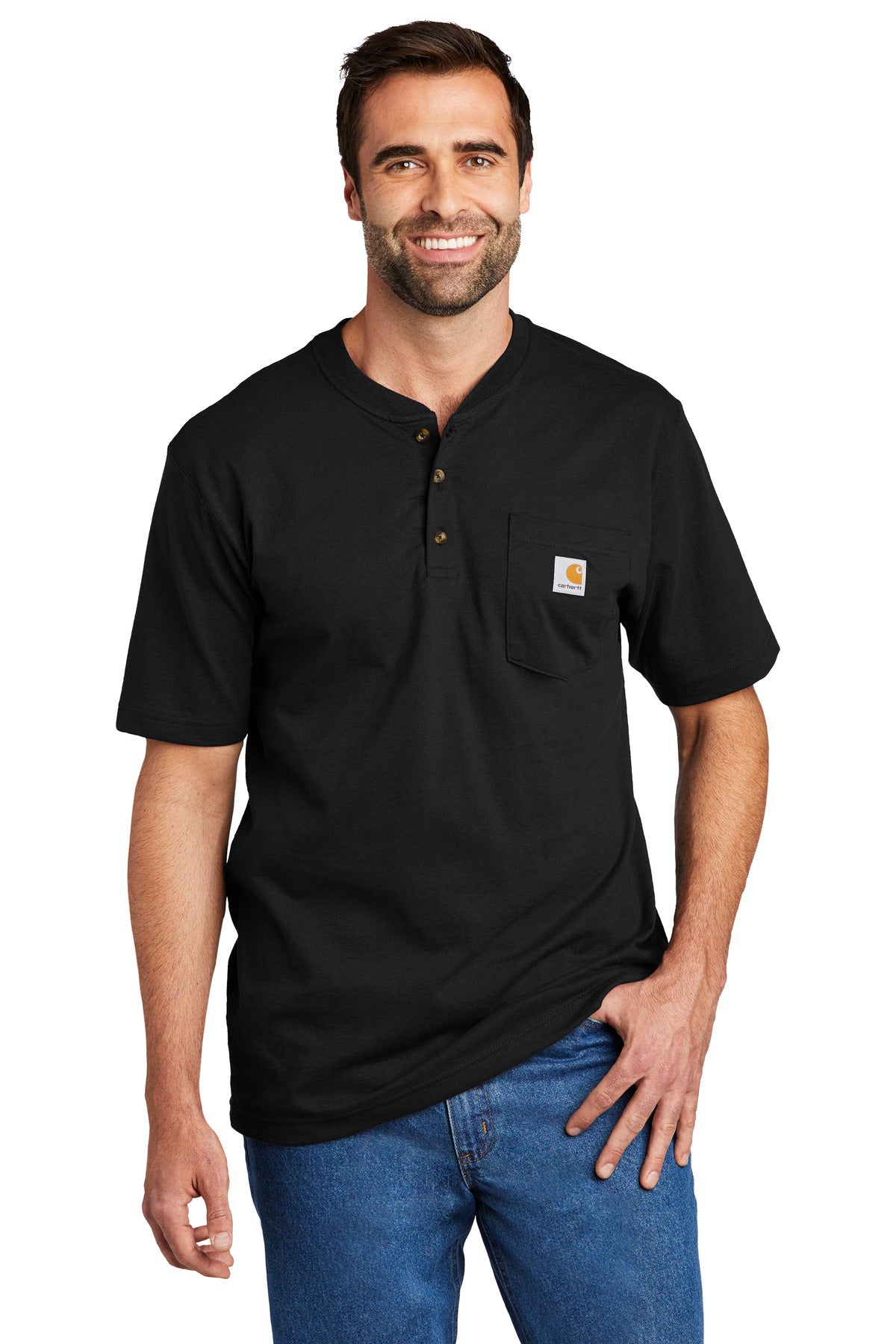 This henley is made of heavyweight cotton jersey and cut gen - Black