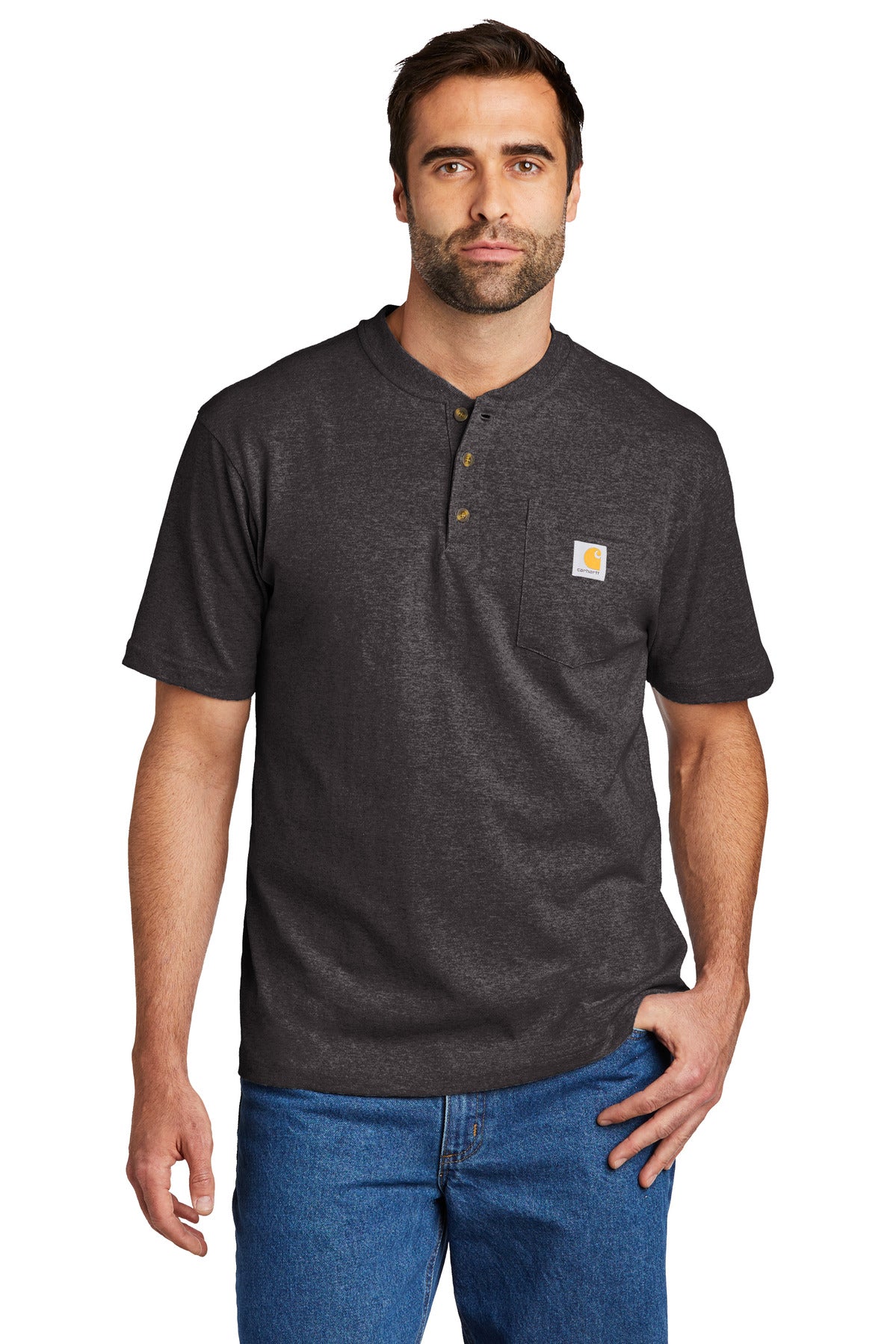 This henley is made of heavyweight cotton jersey and cut gen - Carbon Heather