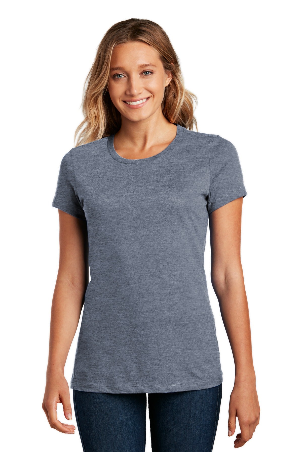 An effortless perfect tee for everyday wear. 4.3-ounce 100%  - Heathered Navy
