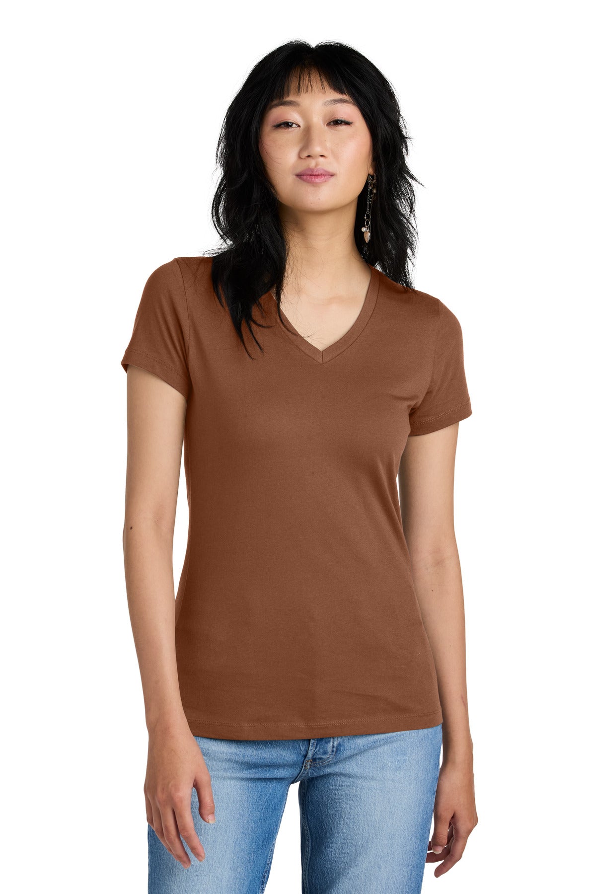 The perfect v-neck tee for a polished look. 4.3-ounce 100% c - Baked Clay