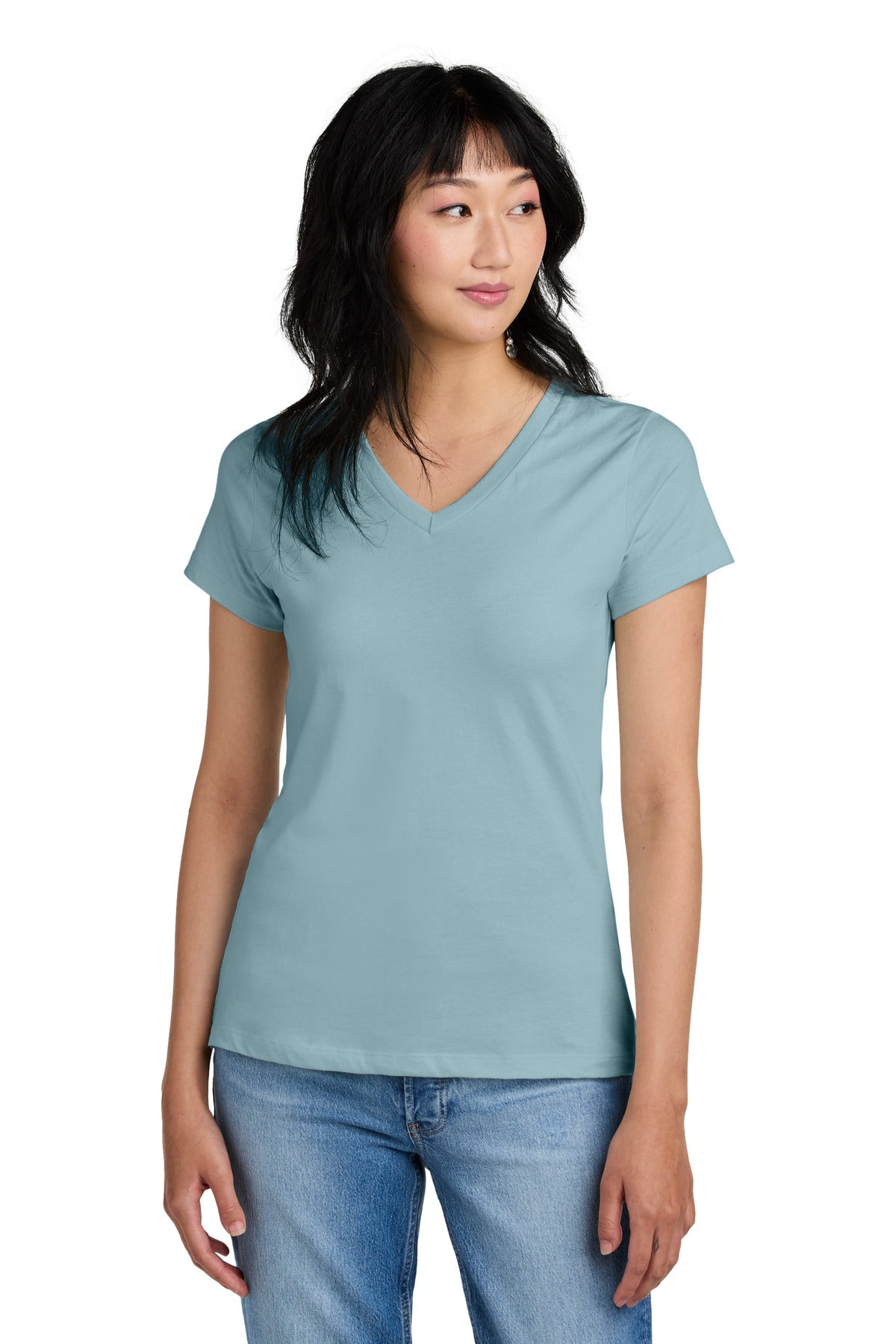 The perfect v-neck tee for a polished look. 4.3-ounce 100% c - Blue Fog