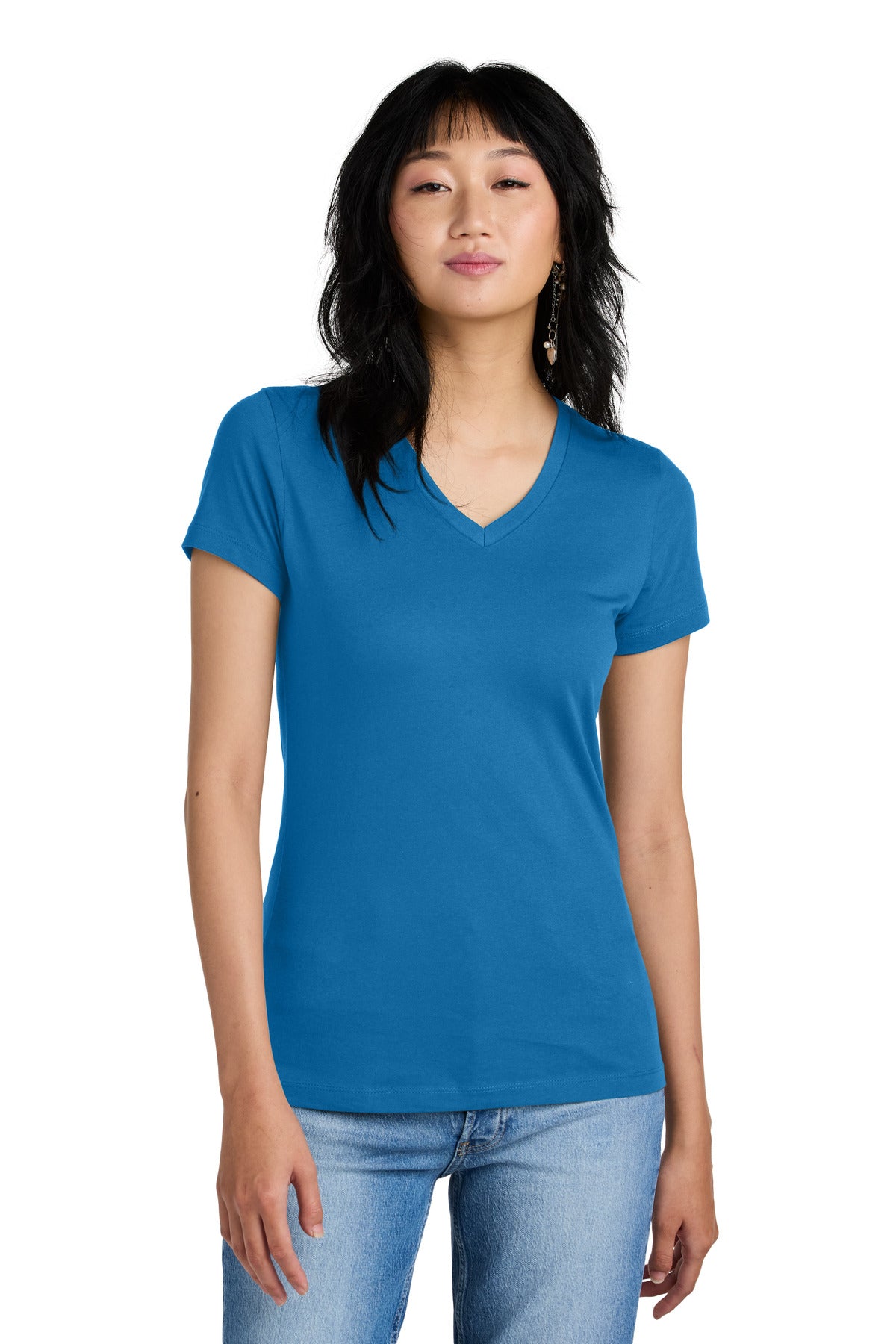 The perfect v-neck tee for a polished look. 4.3-ounce 100% c - Bright Blue