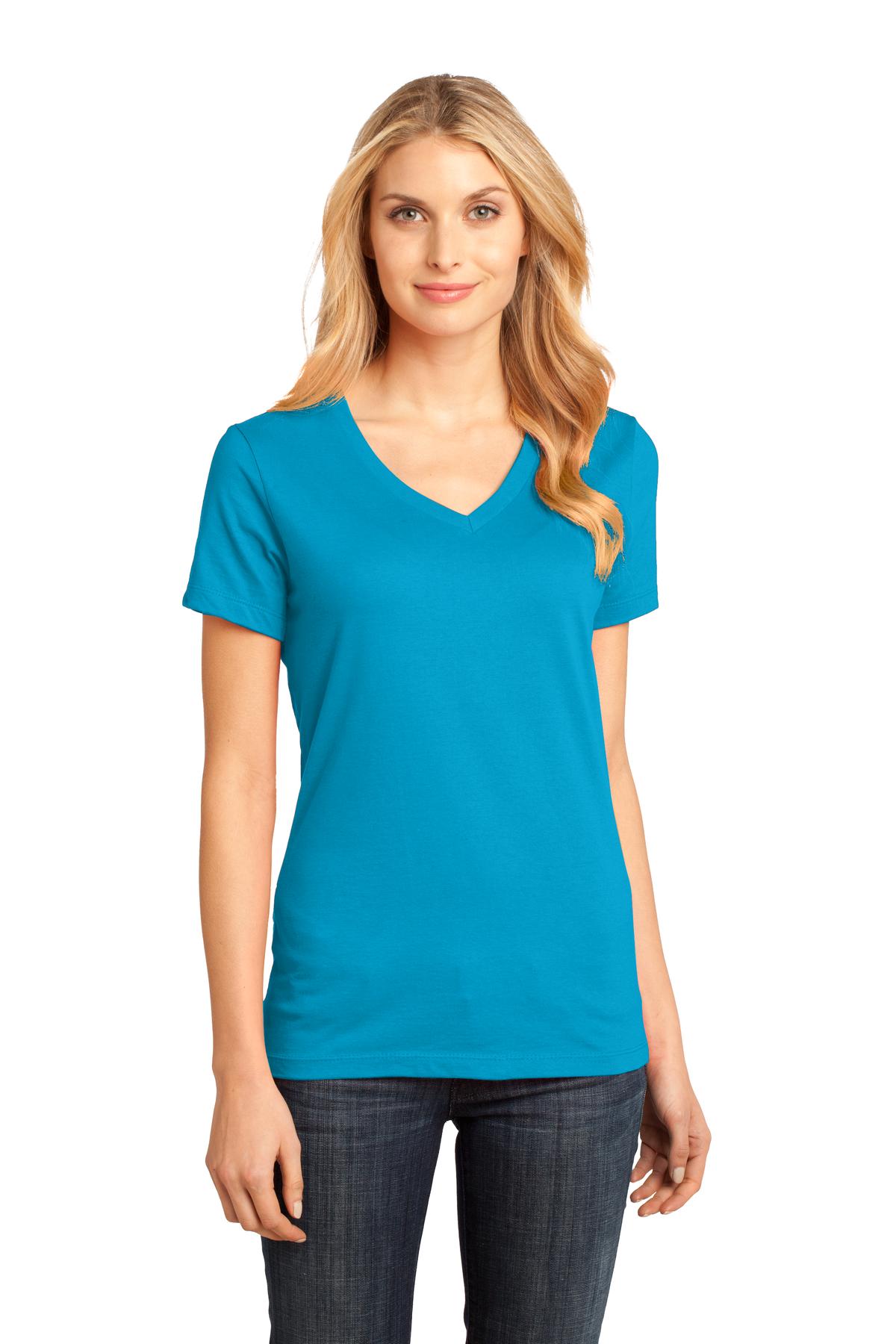 The perfect v-neck tee for a polished look. 4.3-ounce 100% c - Bright Turquoise