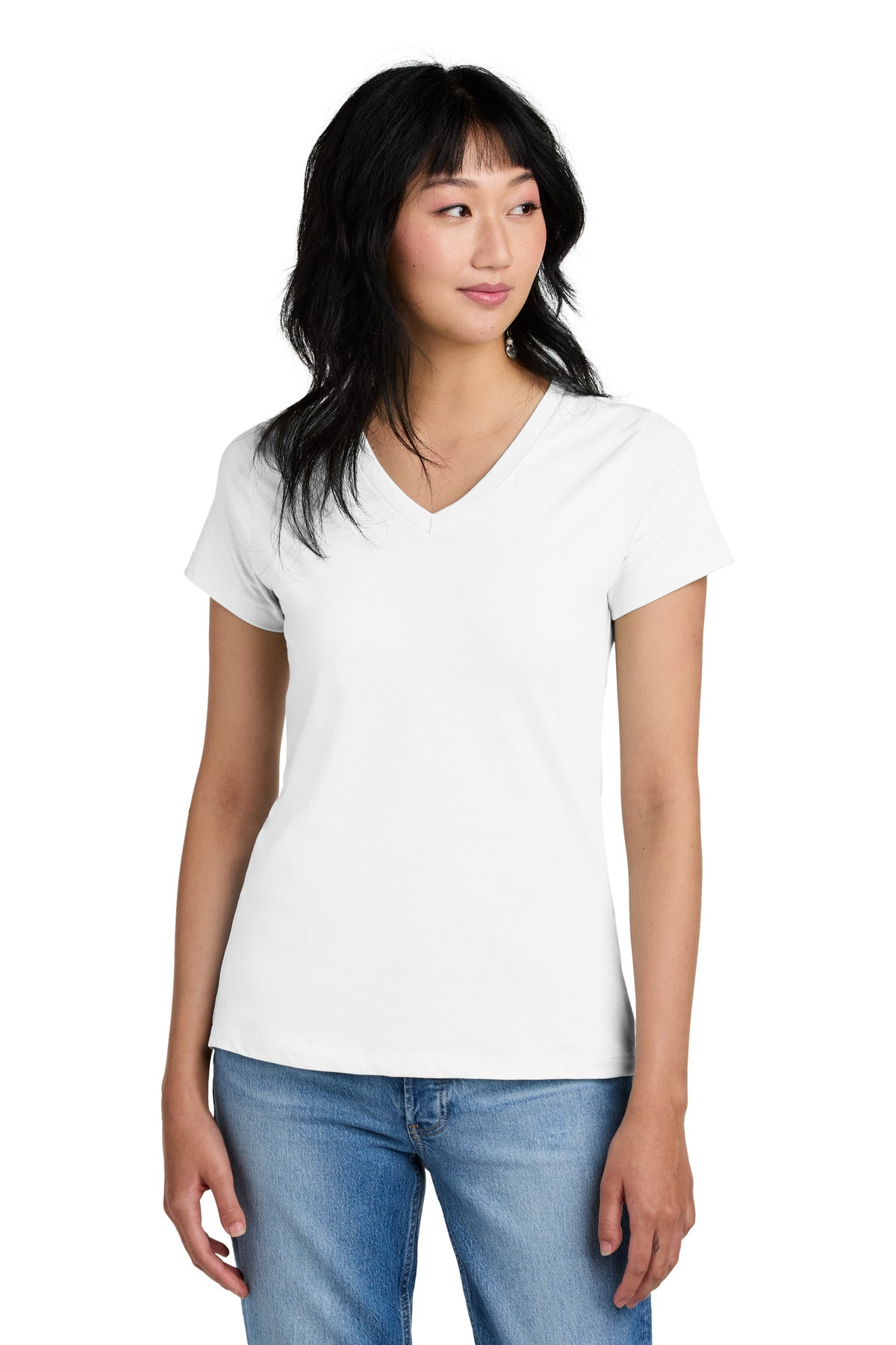 The perfect v-neck tee for a polished look. 4.3-ounce 100% c - Bright White