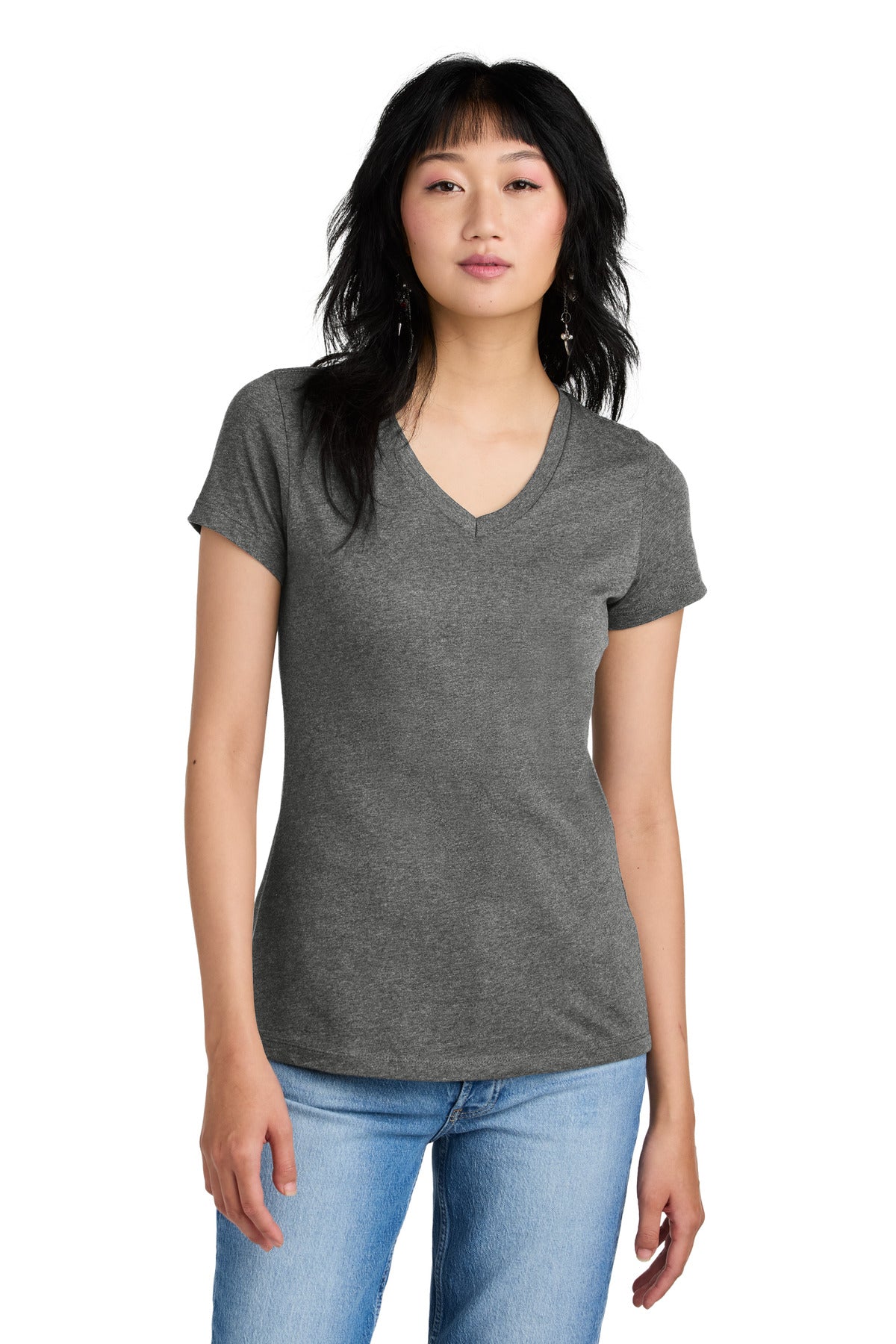 The perfect v-neck tee for a polished look. 4.3-ounce 100% c - Heathered Nickel