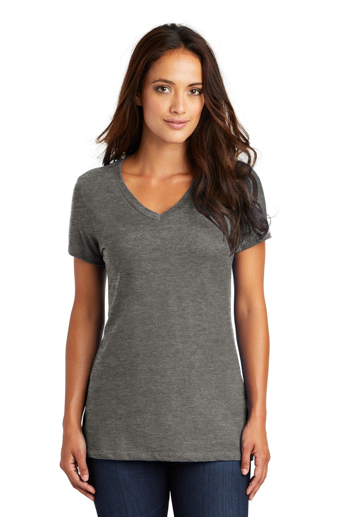 The perfect v-neck tee for a polished look. 4.3-ounce 100% c - Heathered Charcoal