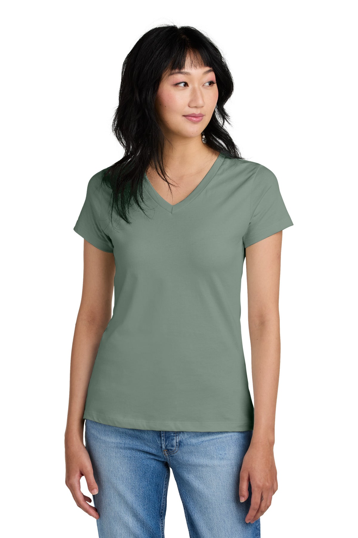 The perfect v-neck tee for a polished look. 4.3-ounce 100% c - Laurel Green