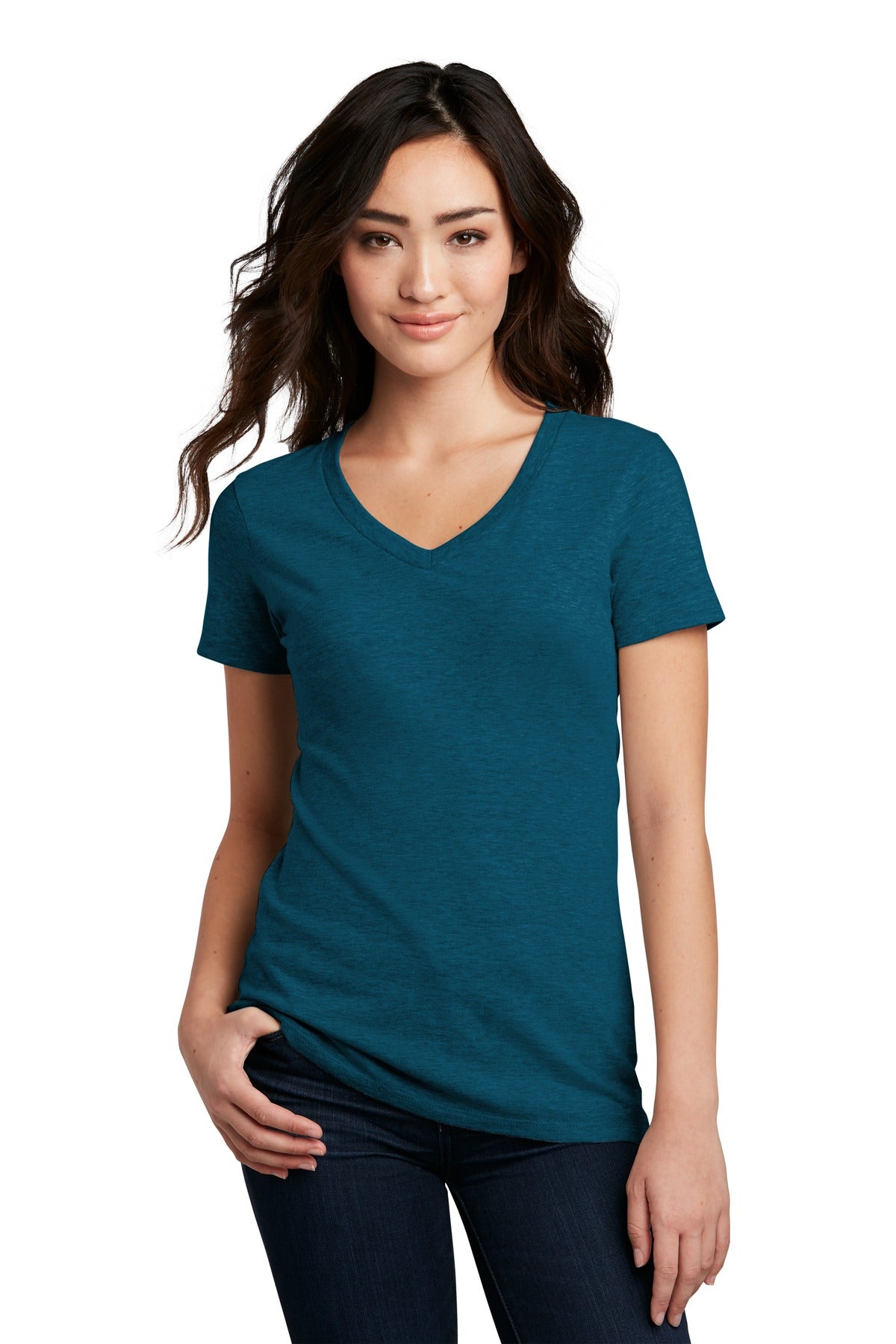 Totally perfect blend of cotton and poly.4.3-ounce 60/40 com - Deep Turquoise Fleck