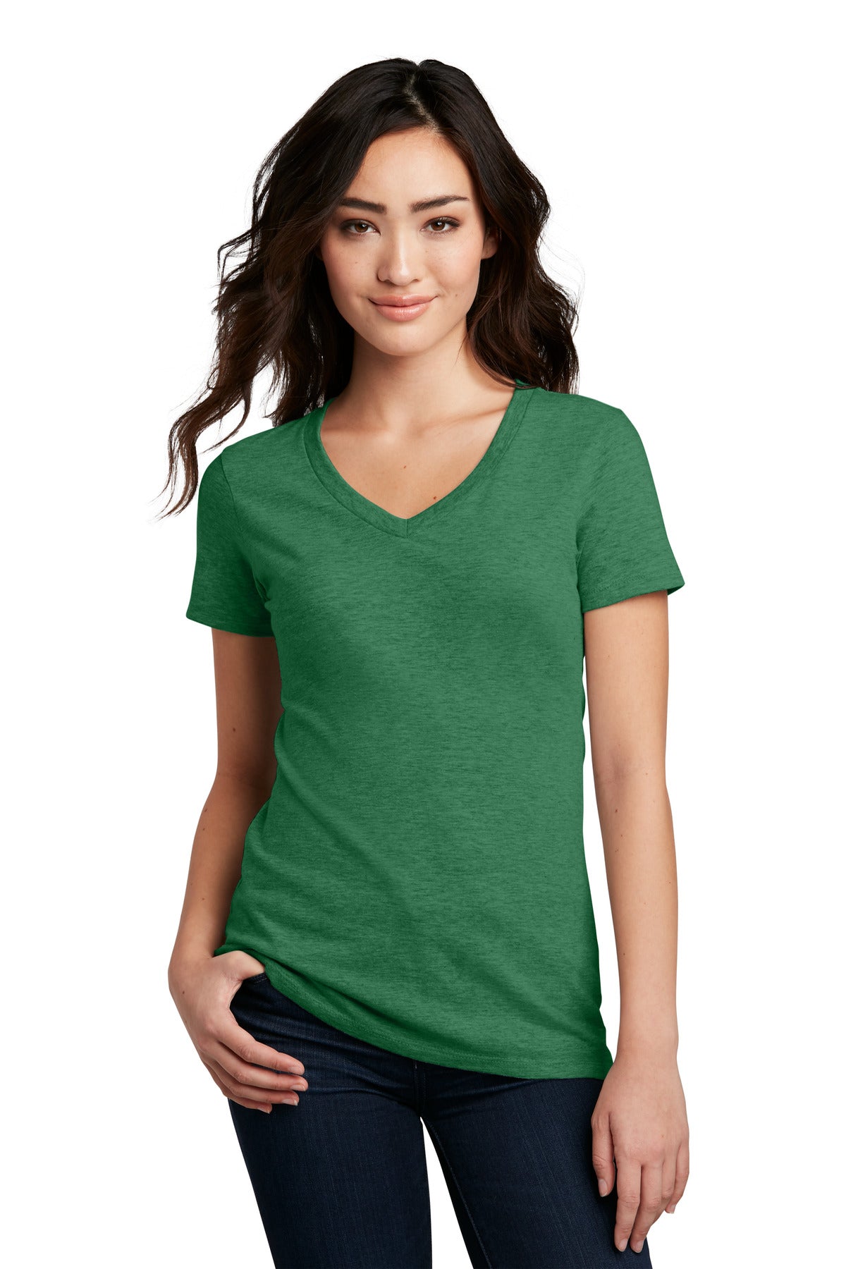 Totally perfect blend of cotton and poly.4.3-ounce 60/40 com - Heathered Kelly Green