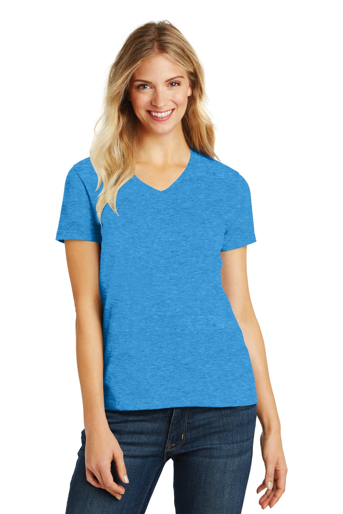 Totally perfect blend of cotton and poly.4.3-ounce 60/40 com - Heathered Bright Turquoise
