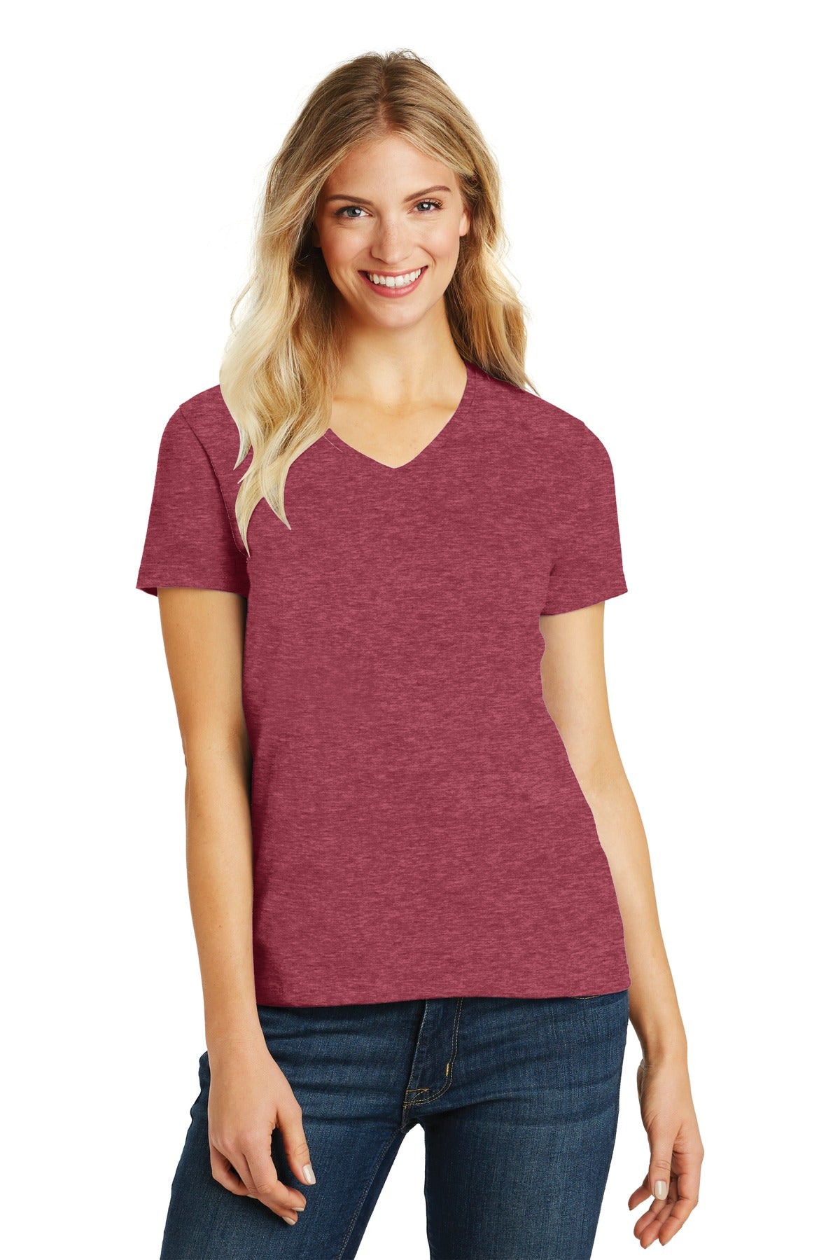 Totally perfect blend of cotton and poly.4.3-ounce 60/40 com - Heathered Red
