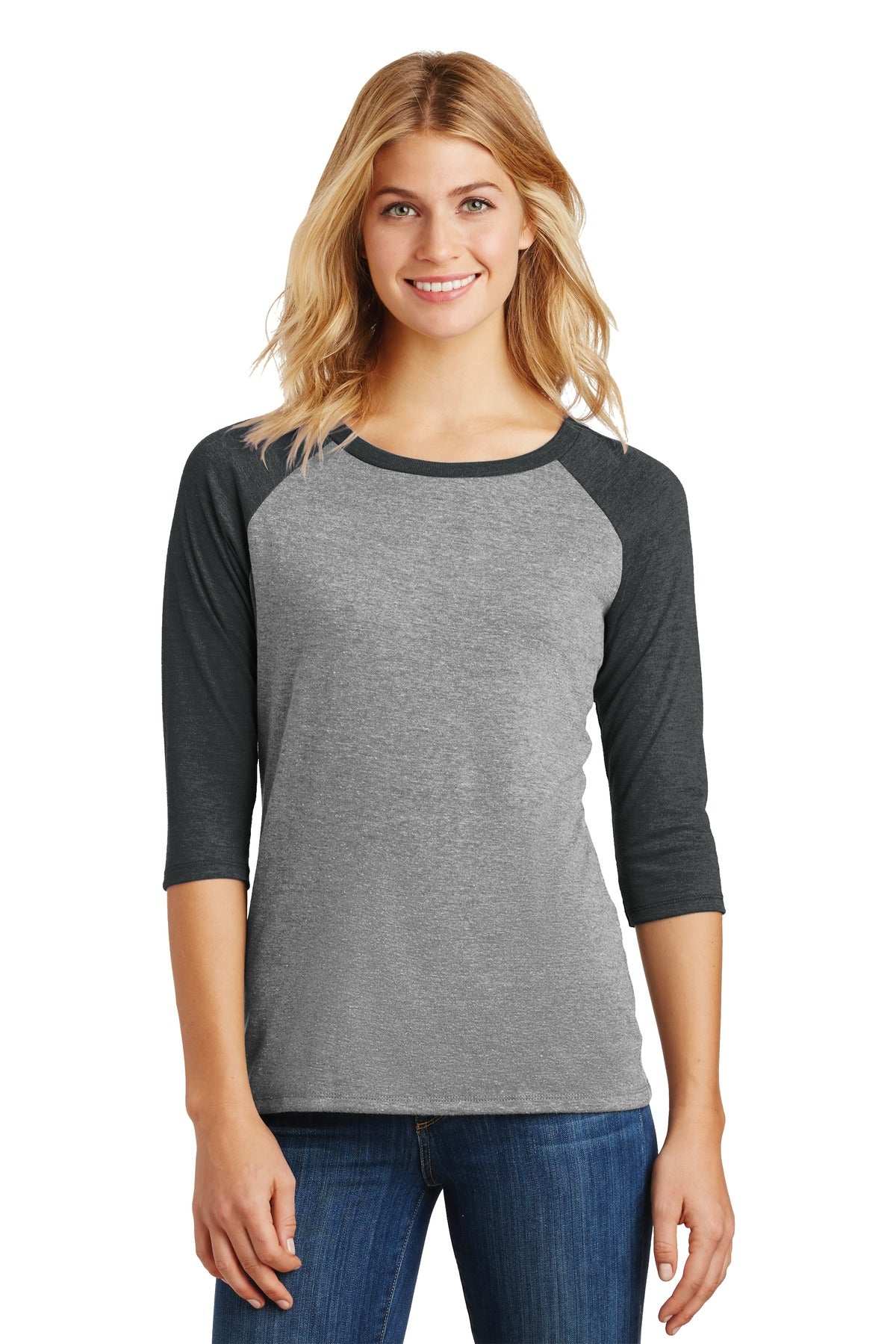 A classic raglan perfectly created with tri-blend yarns. 4.5 - Black Frost/ Grey Frost