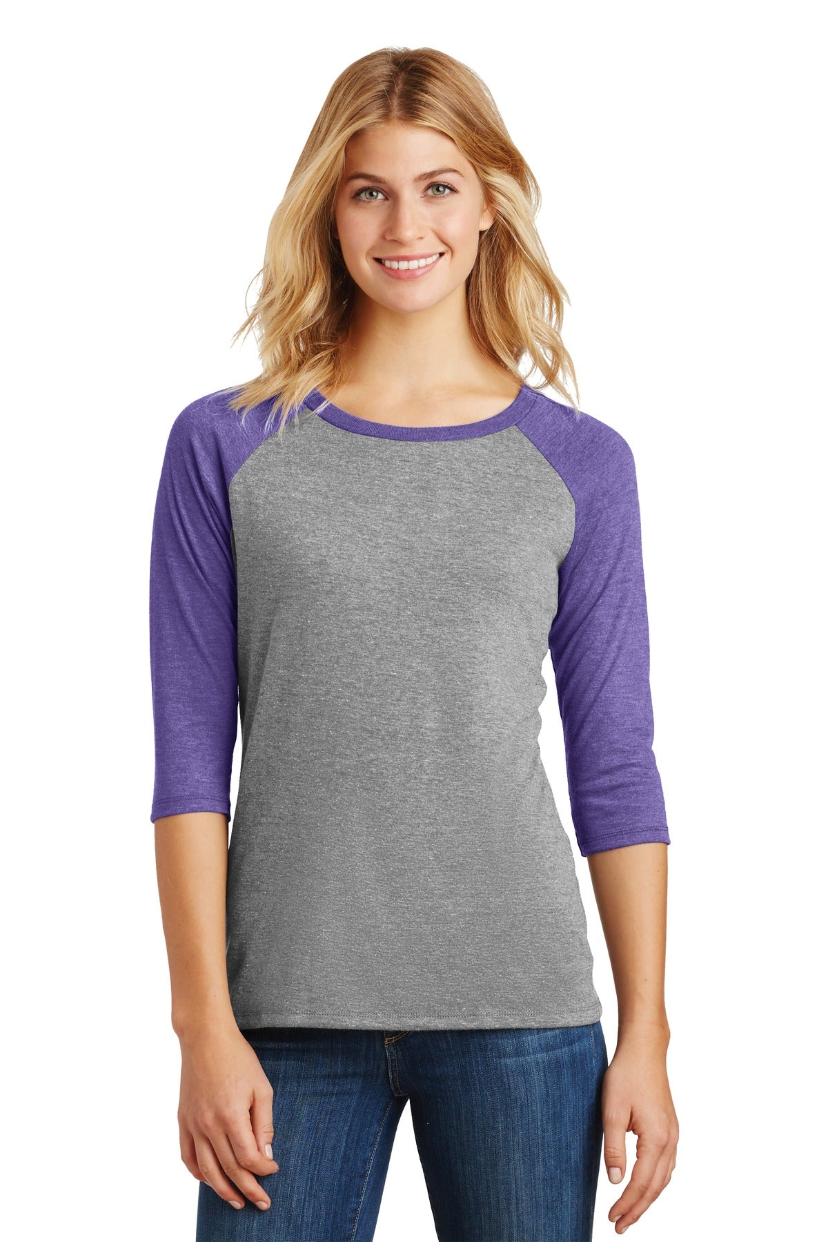A classic raglan perfectly created with tri-blend yarns. 4.5 - Purple Frost/ Grey Frost