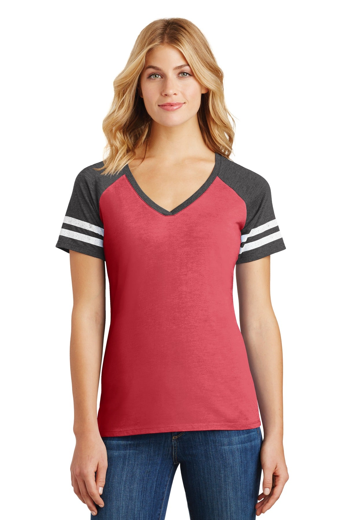 Feel like a winner in this comfortable tee. 4.5-ounce 60/40  - Heathered Red/ Heathered Charcoal