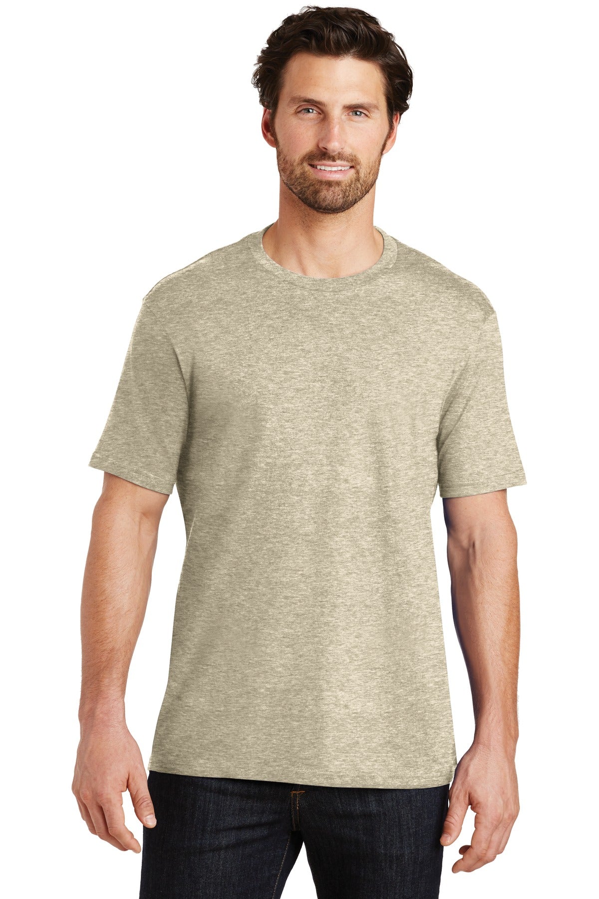 An effortless perfect tee for everyday wear. 4.3-ounce 100%  - Heathered Latte