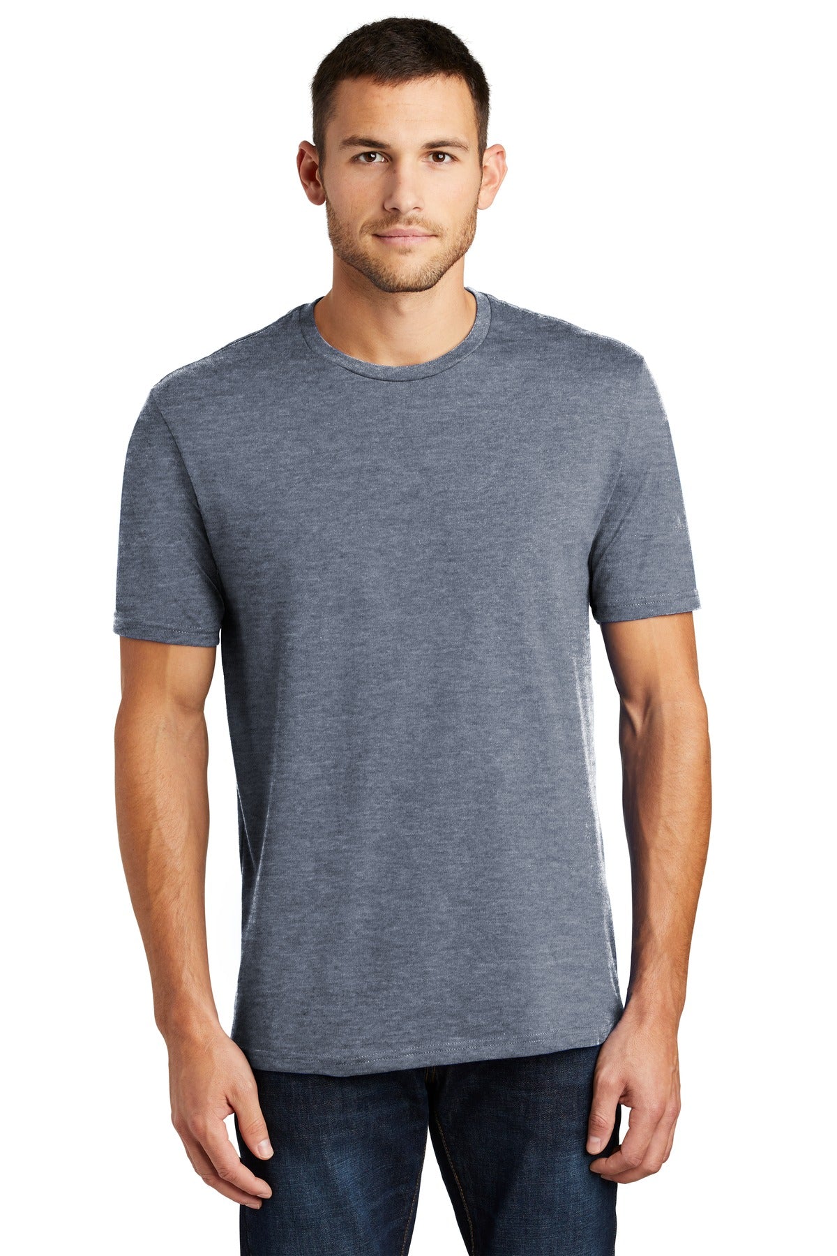 An effortless perfect tee for everyday wear. 4.3-ounce 100%  - Heathered Navy