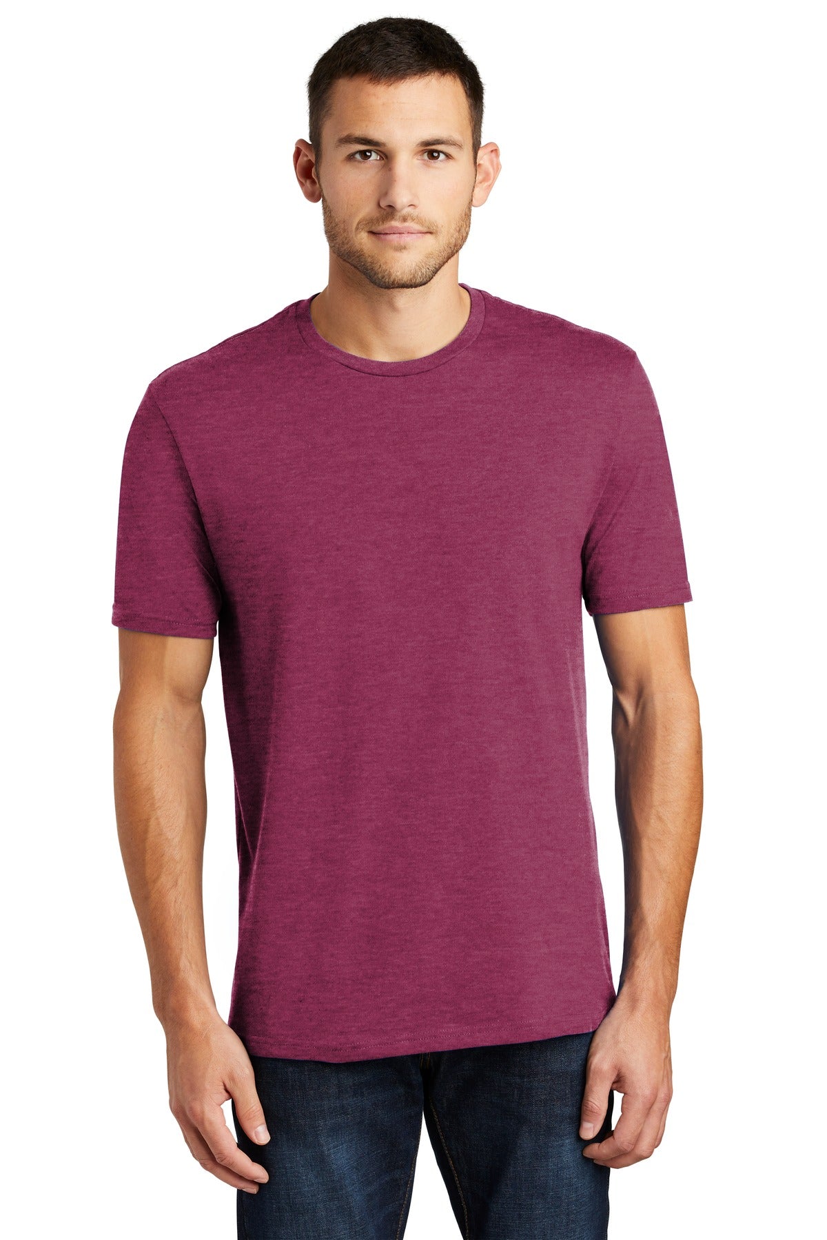 An effortless perfect tee for everyday wear. 4.3-ounce 100%  - Heathered Loganberry