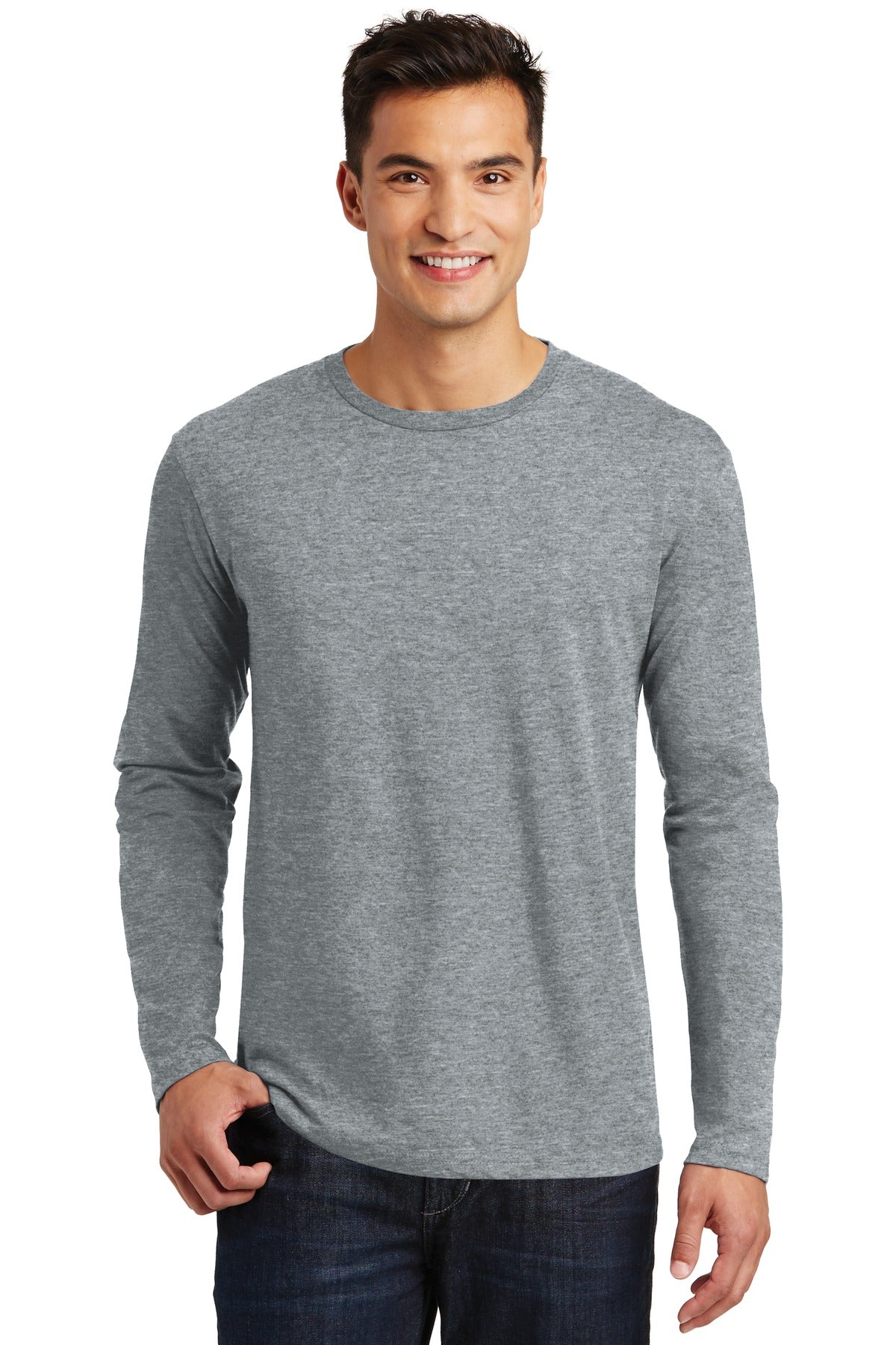 This long sleeve tee looks perfect by itself or layered. 4.3 - Heathered Steel