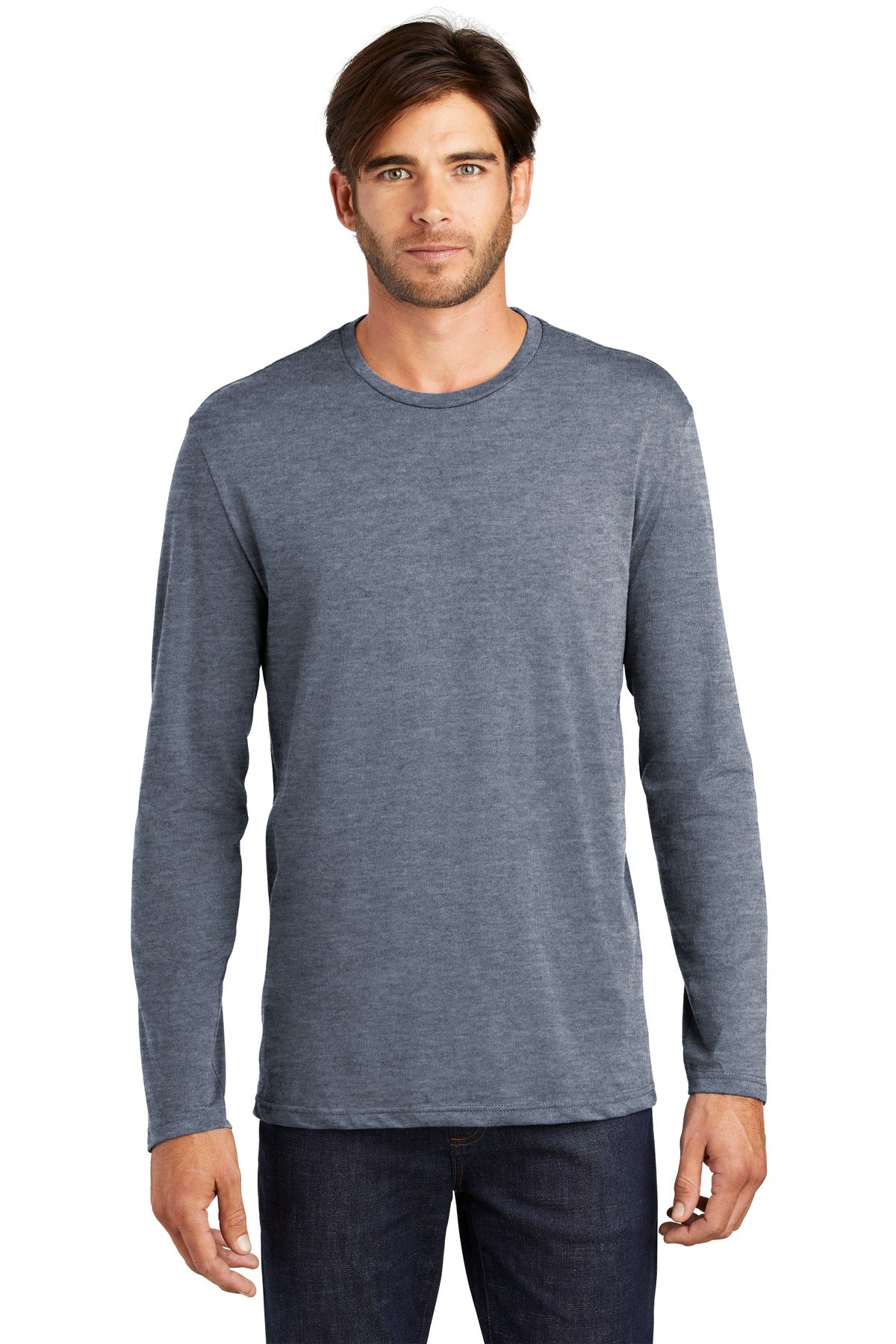 This long sleeve tee looks perfect by itself or layered. 4.3 - Heathered Navy