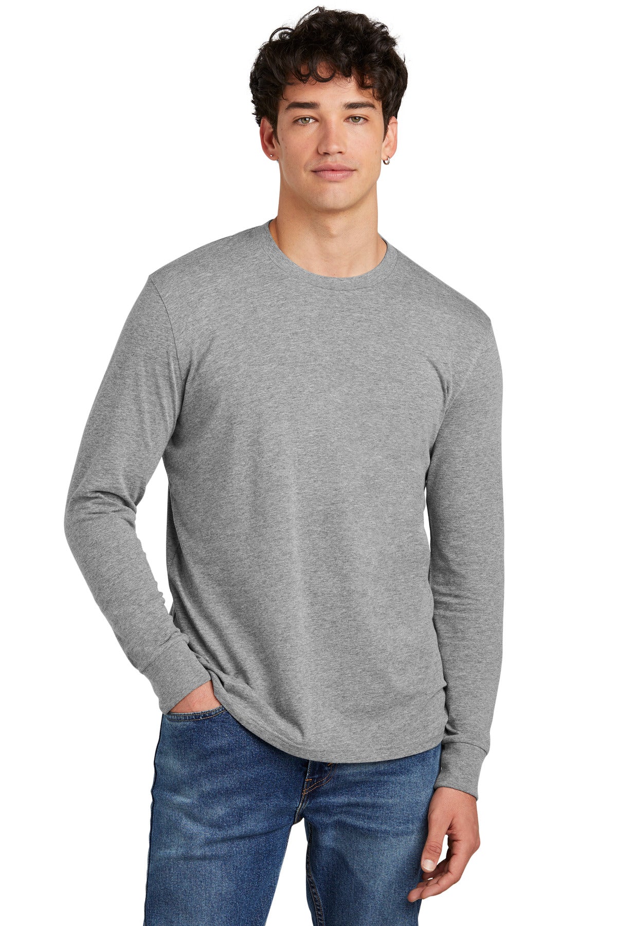 Soft and stylish this is the long sleeve tee perfected. 4.3- - Grey Frost