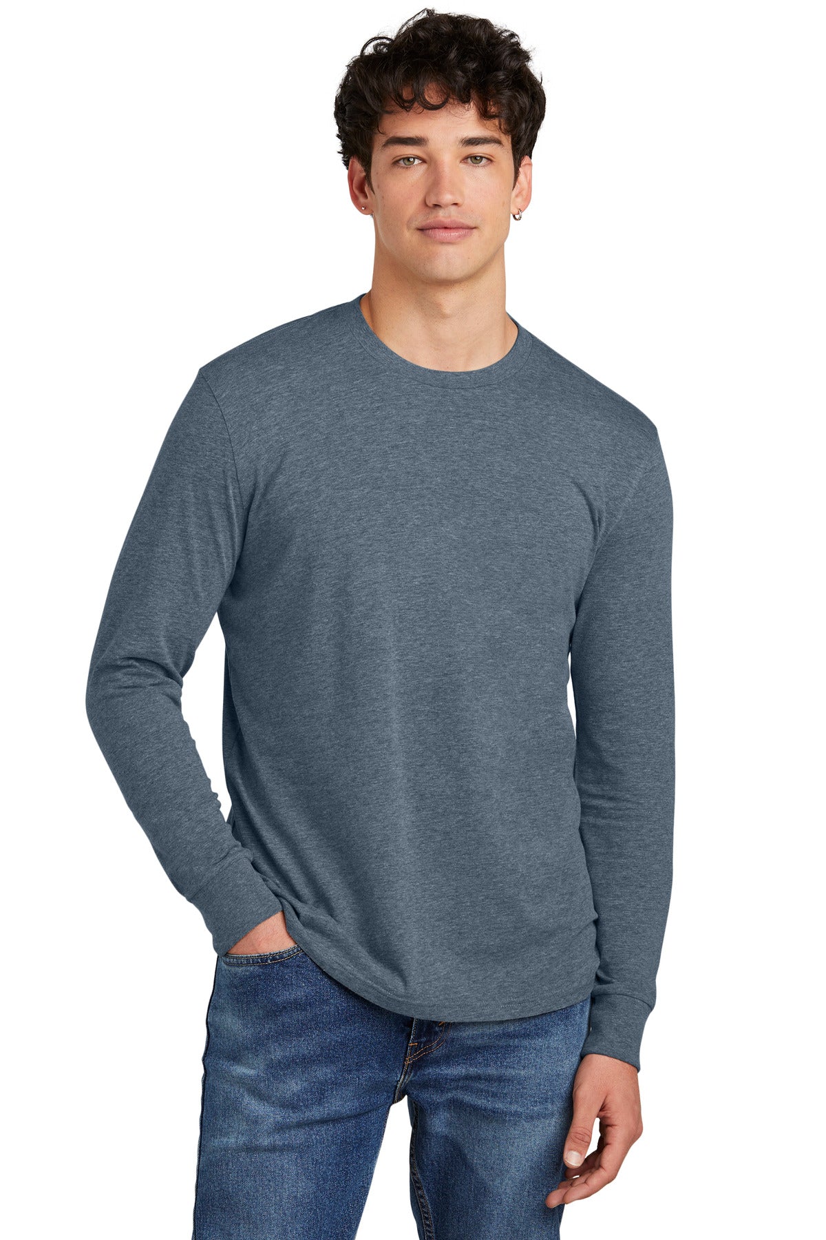 Soft and stylish this is the long sleeve tee perfected. 4.3- - Heathered Navy