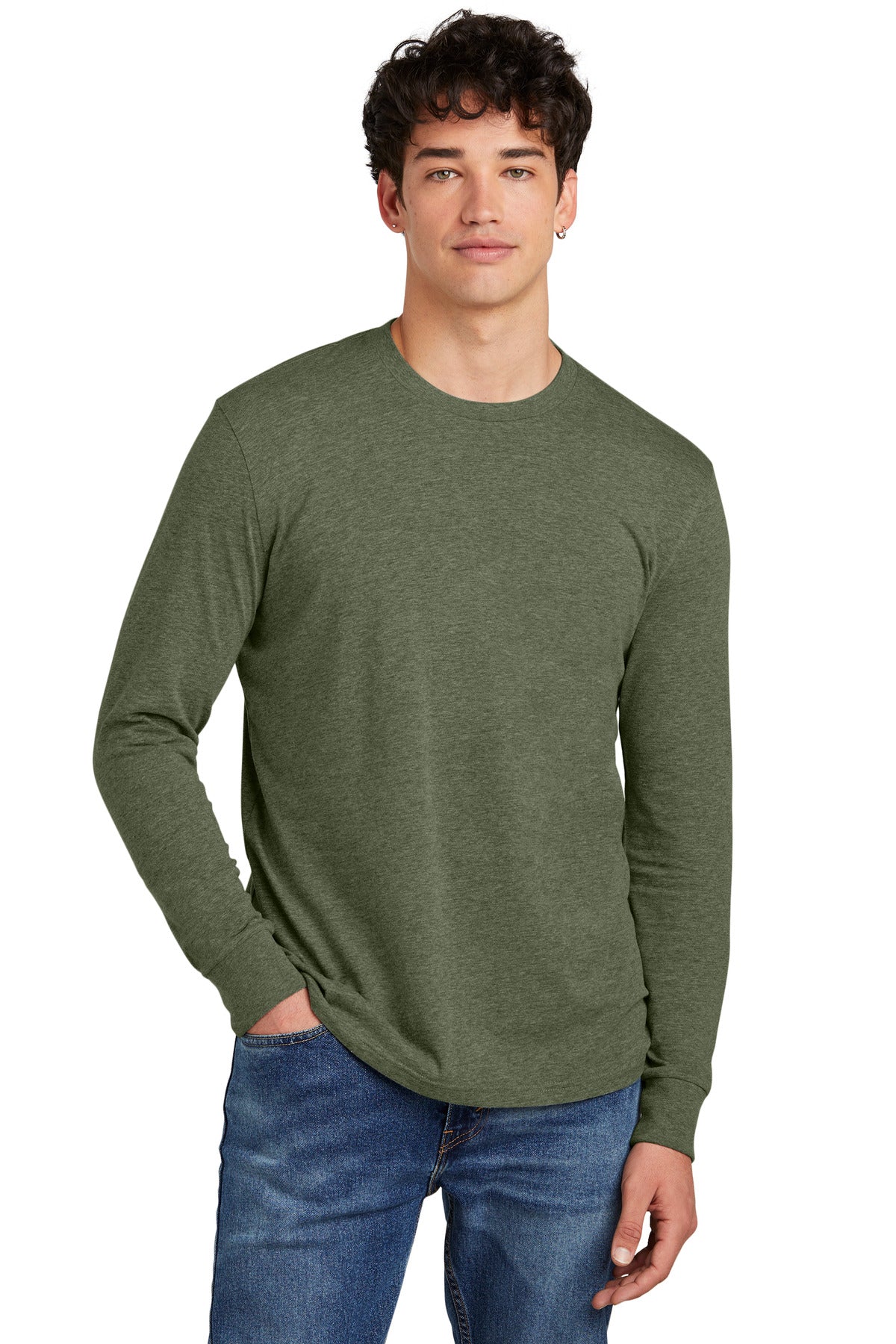 Soft and stylish this is the long sleeve tee perfected. 4.3- - Heathered Olive