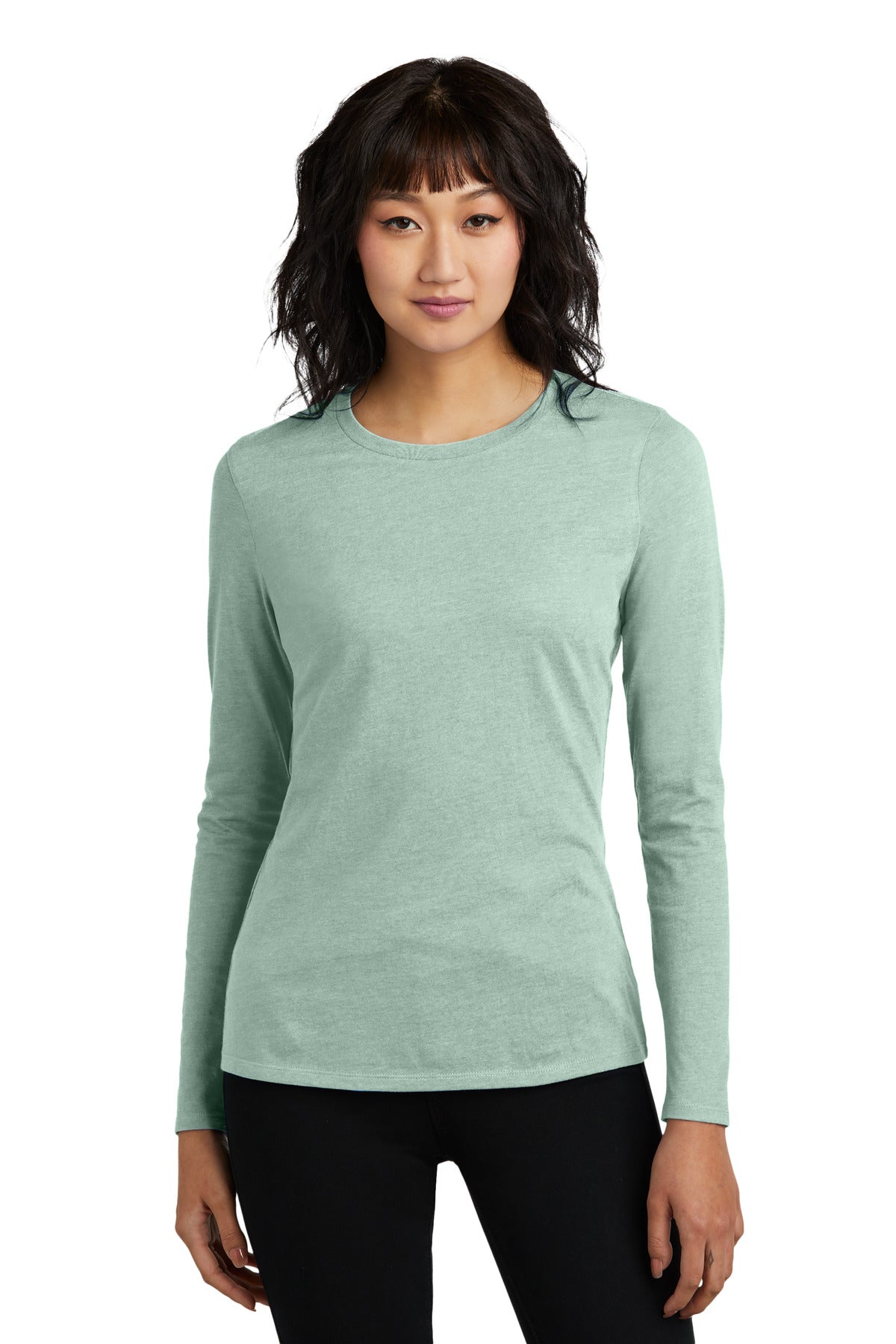Soft and stylish this is the long sleeve tee perfected. 4.3- - Heathered Dusty Sage